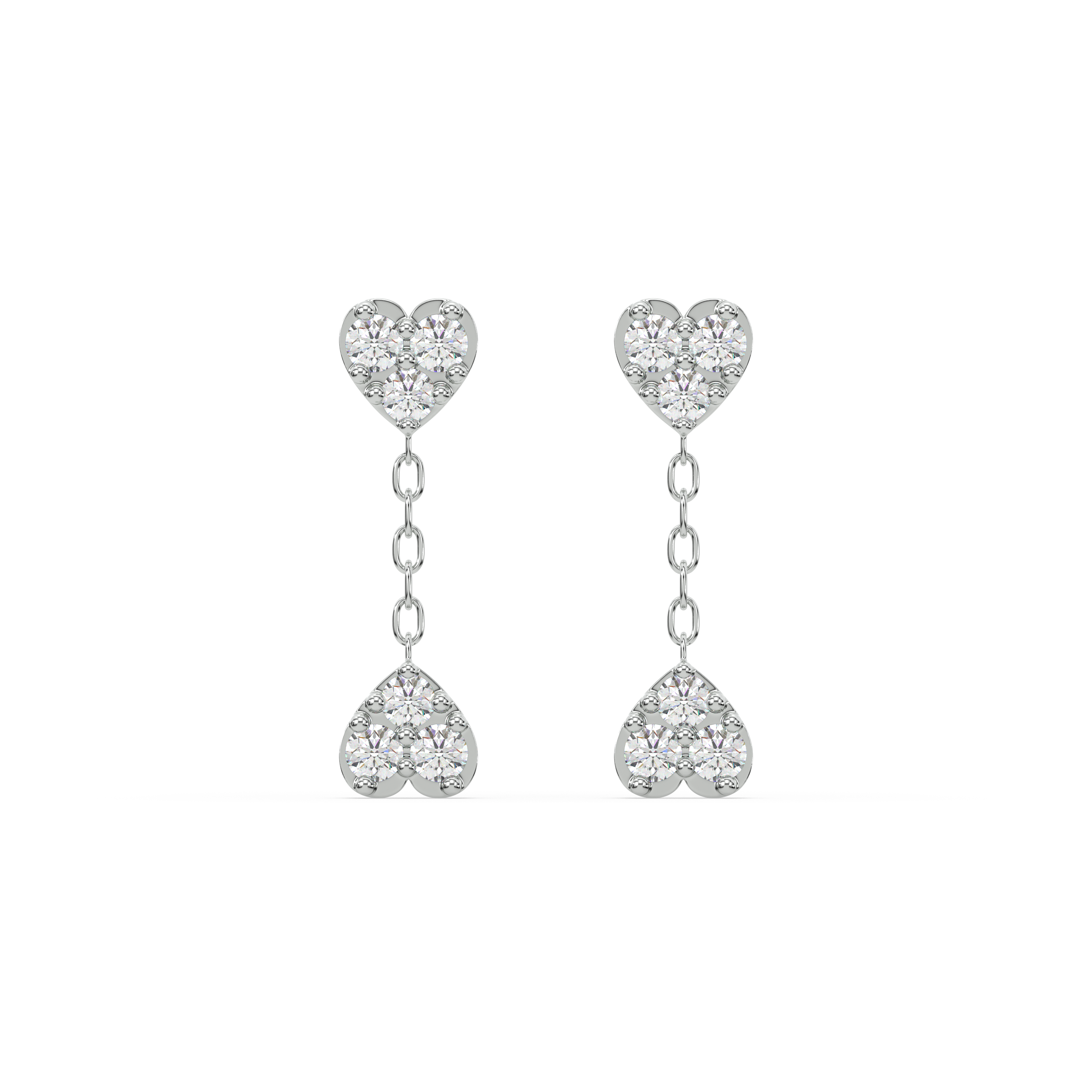 Inverse heart drop stud