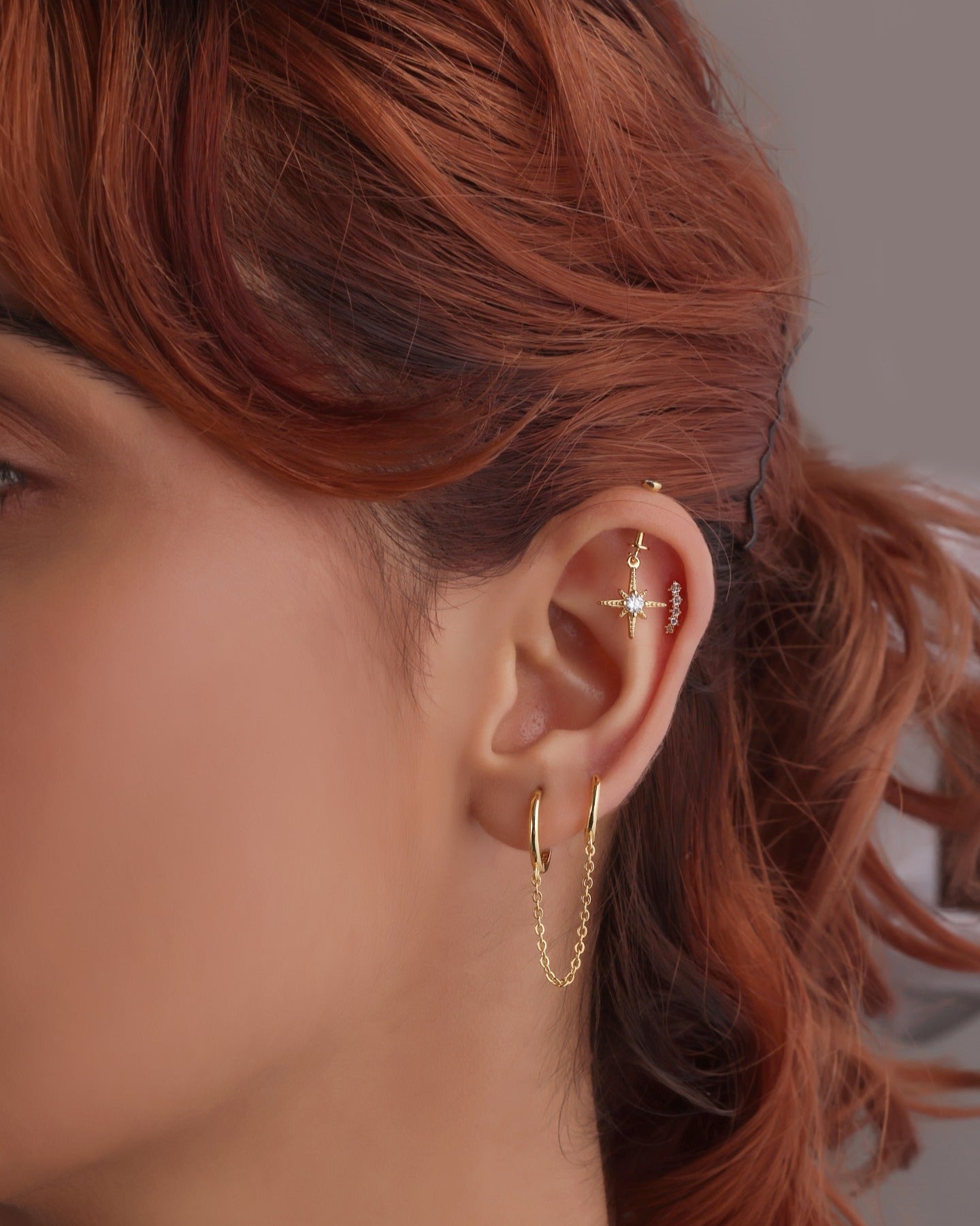 Chain connector essential hoops - 18K Gold Plated
