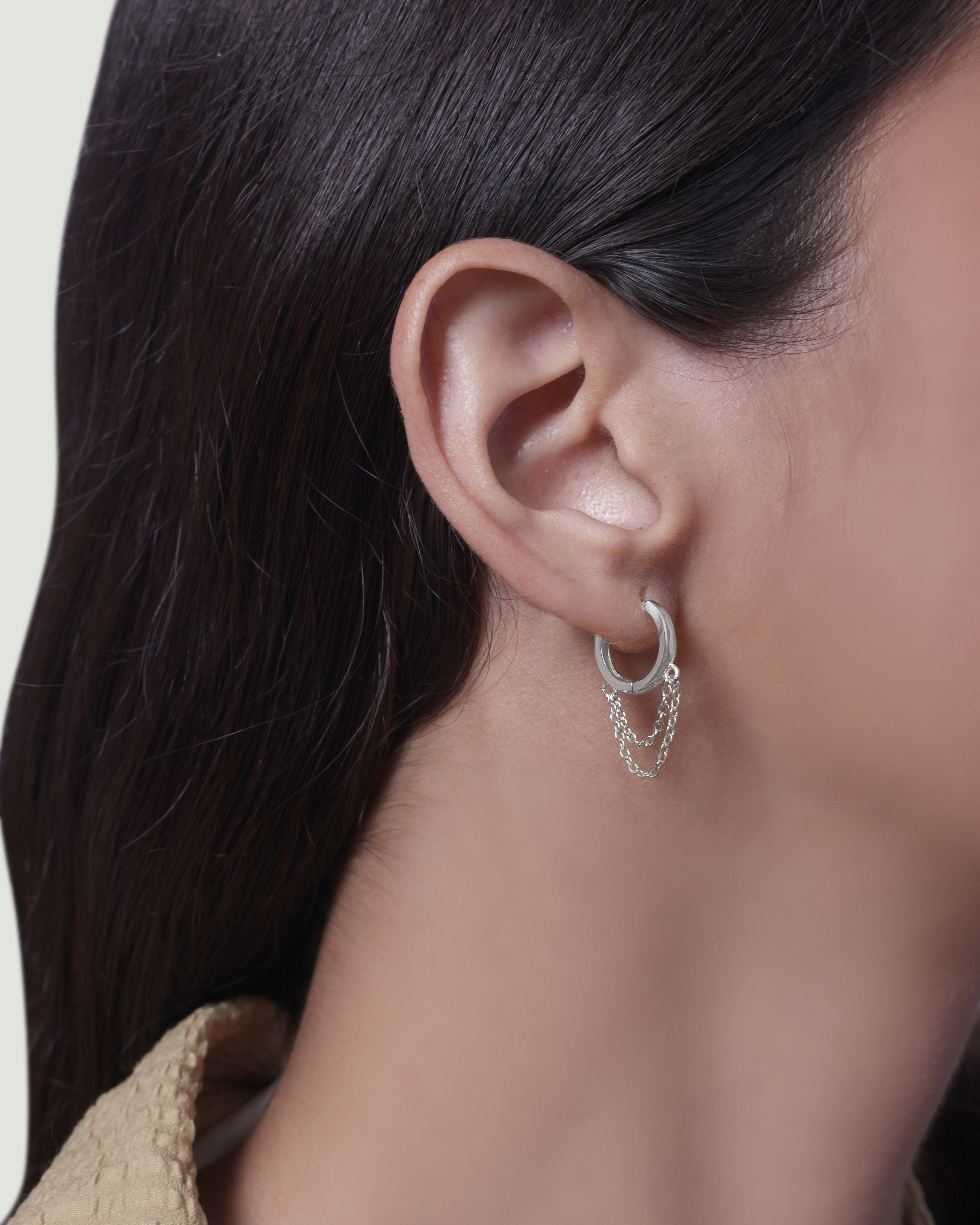 Chain Dangler Hoop Earring