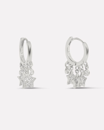Multi Star Charm Hoop Earrings