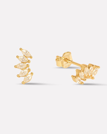 Baguette Stone Crown Stud Earrings