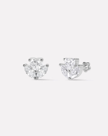Cupid Rose Flat Back Stud Earrings