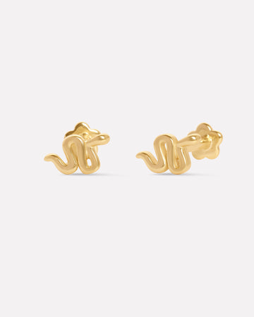 Serpentine Flat Back Stud Earrings