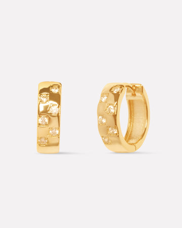 Starlit Checkmate Hoop Earrings