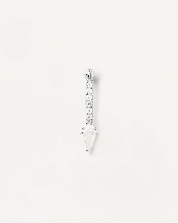 Floating Stone On A Bar - stud earring