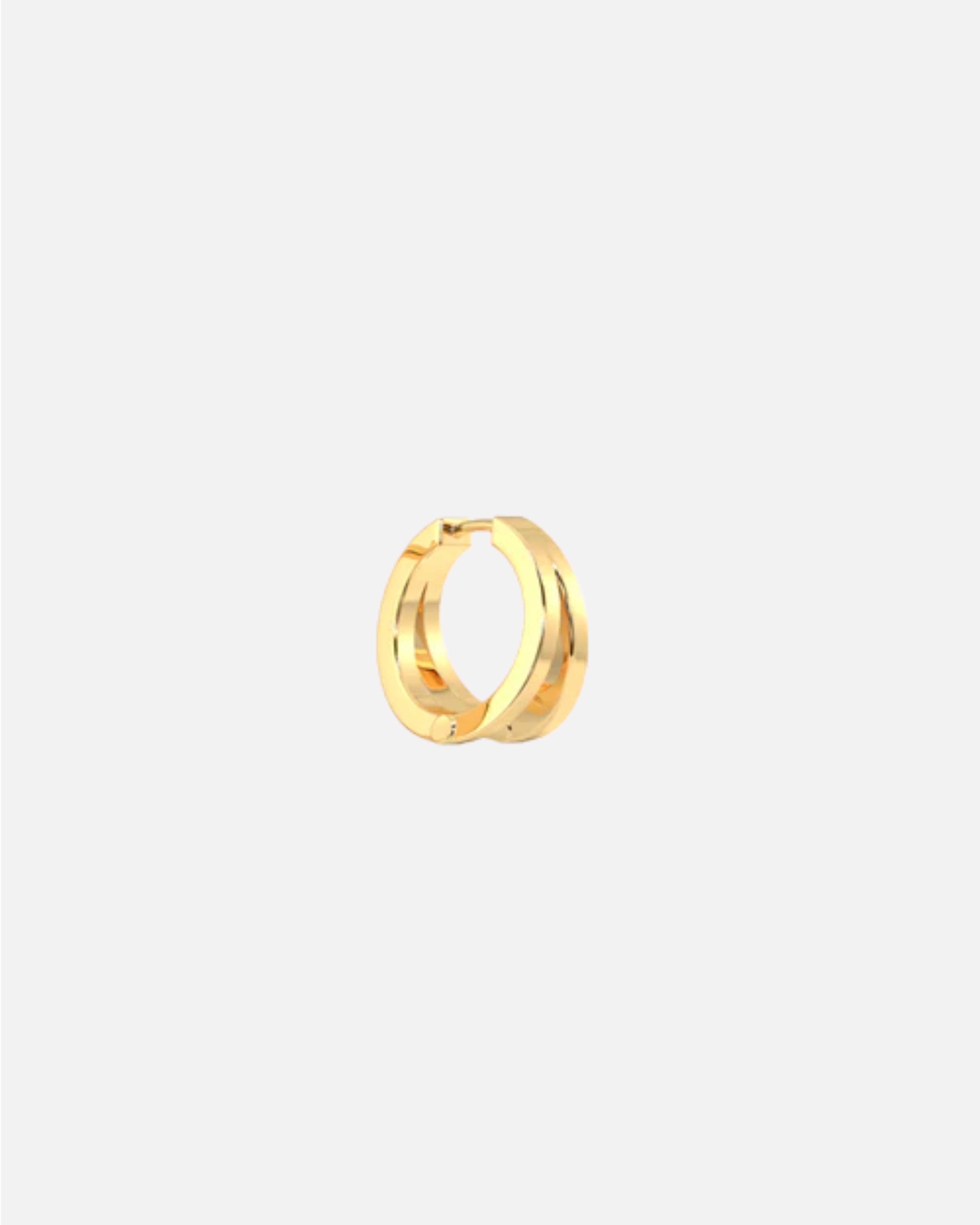 Double Gold Hoop Men's Earrings