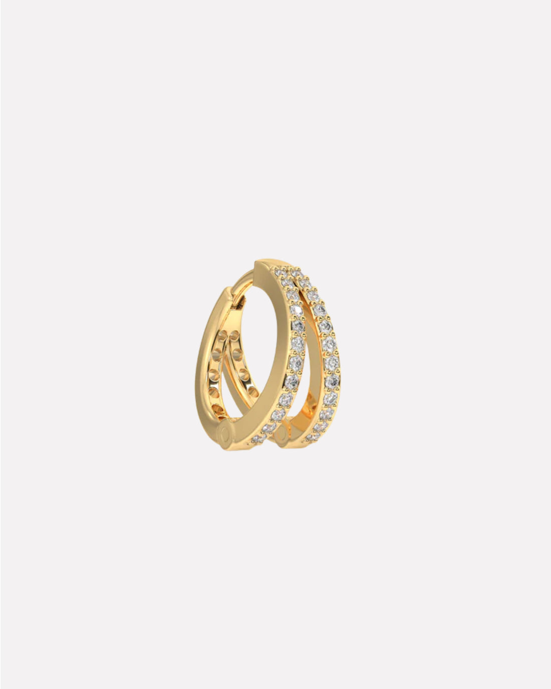 Twin Line Layered ( 10MM ) Hoop Earrings For Men's