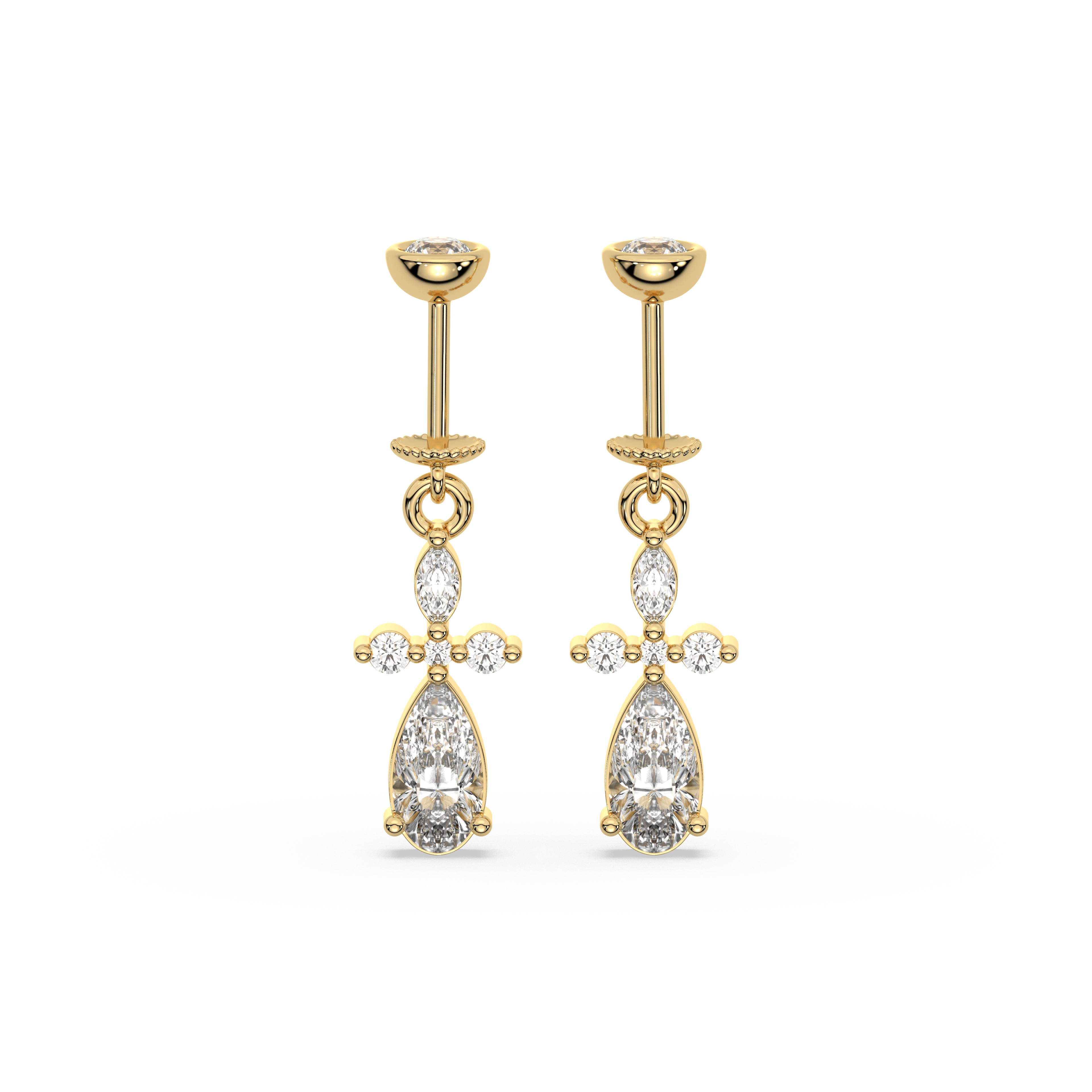 Asymmetric Helix Hanging Earrings
