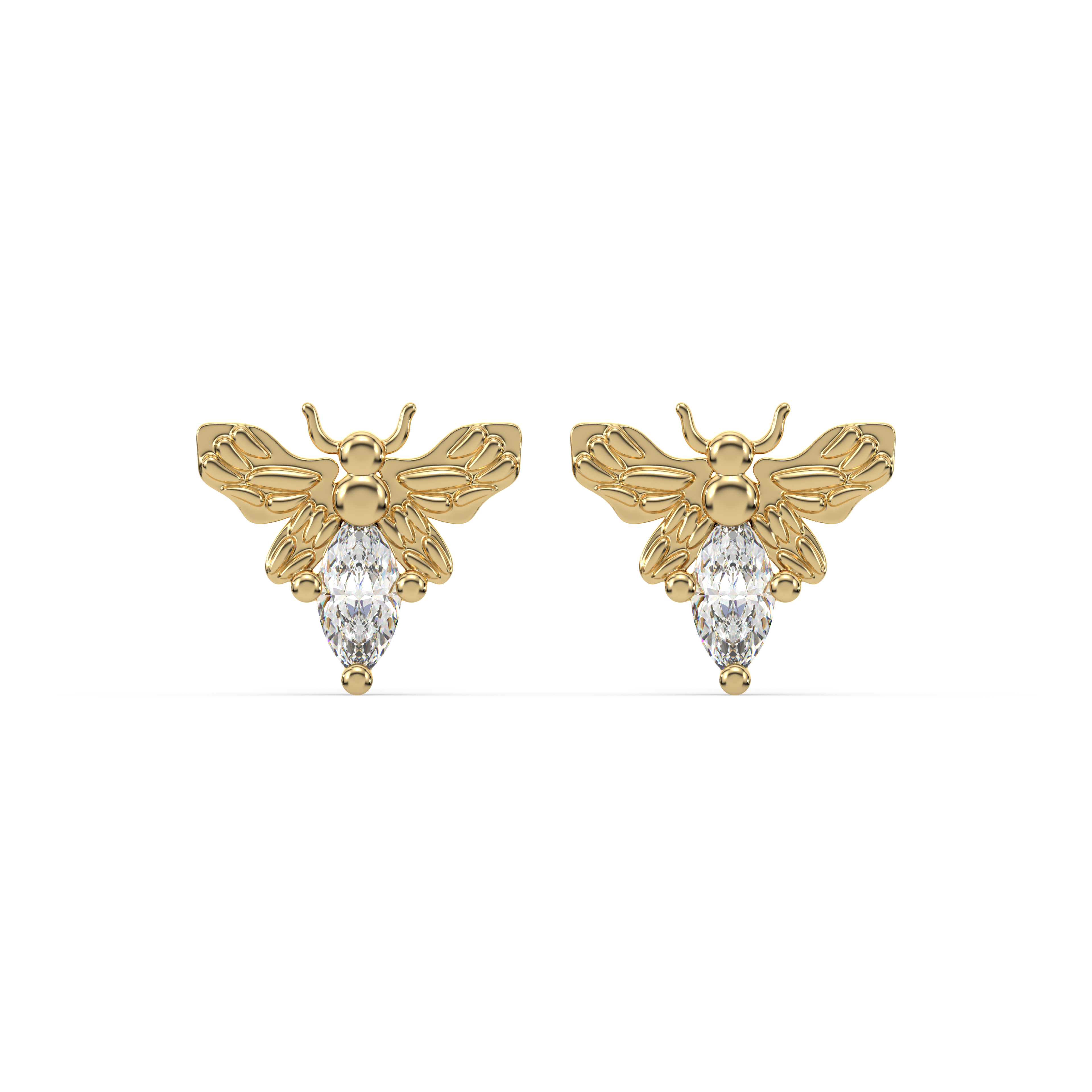 Luxury bee stud earring - 18K Gold Plating