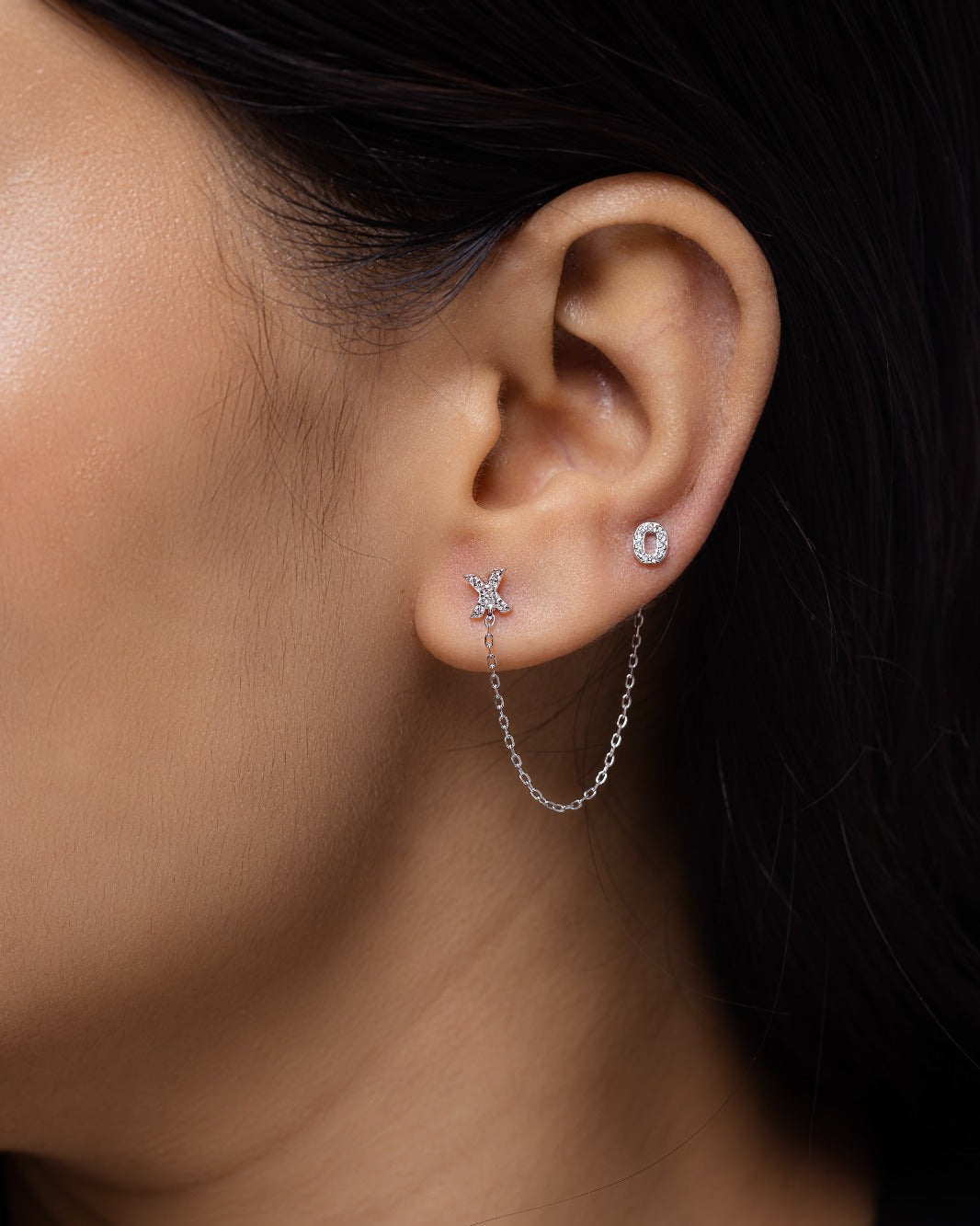 XO - 3 in 1 chain connector earring