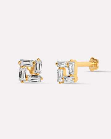 Sparkle Matrix Flat Back Stud Earrings