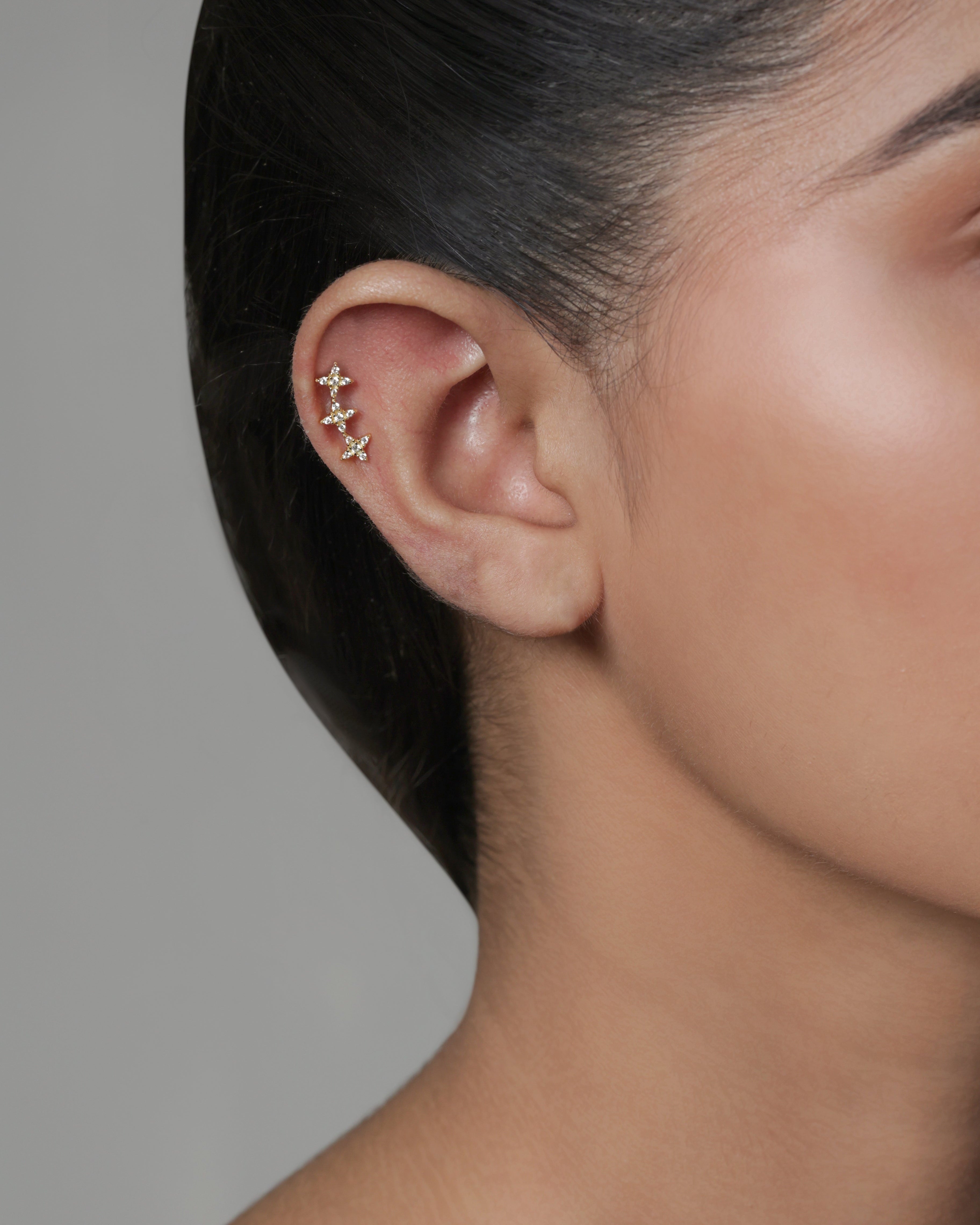 Stardust Trio Stud – 14K Gold Plated Flat Back Studs