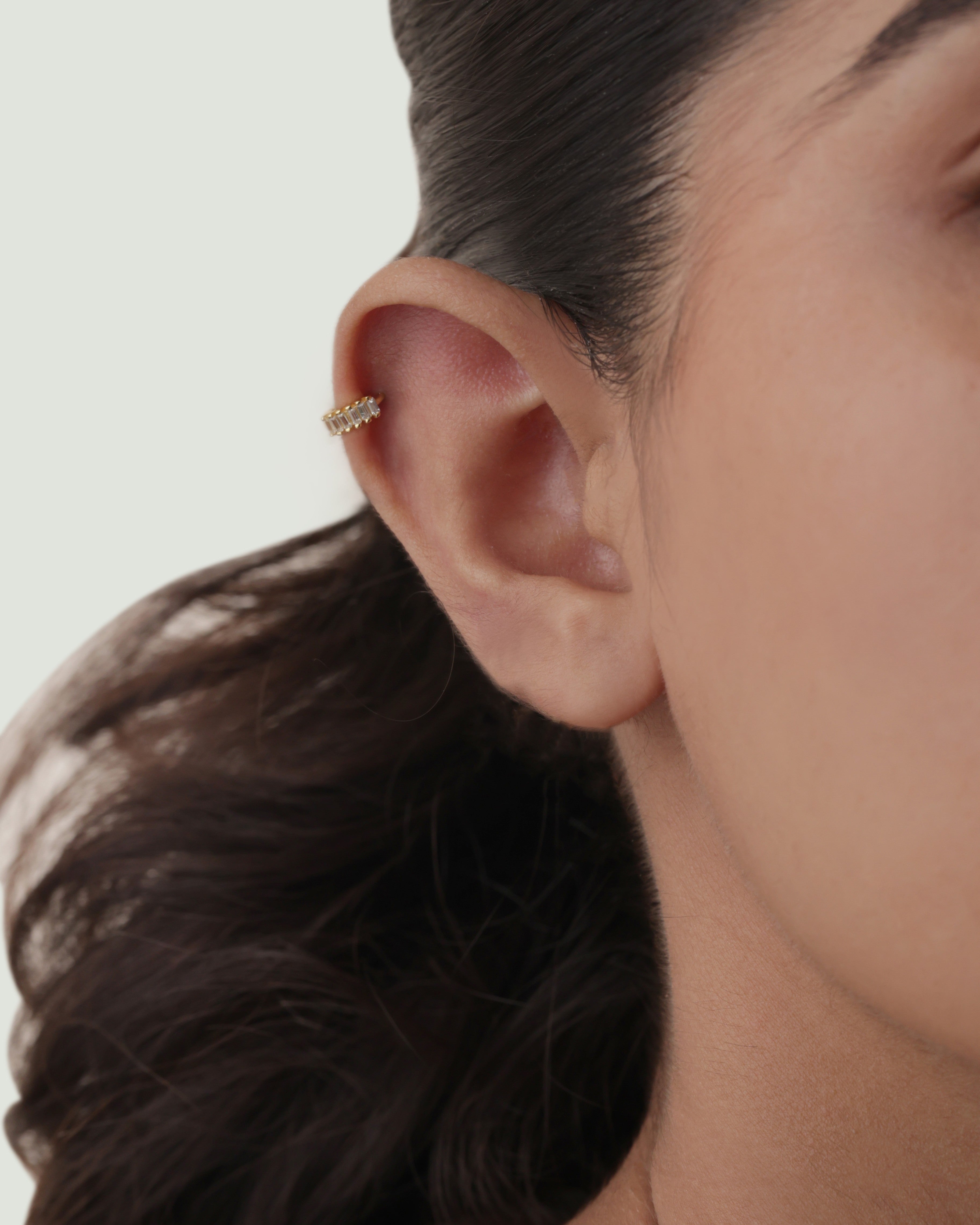 Baguette hoop - 18K Gold Plated