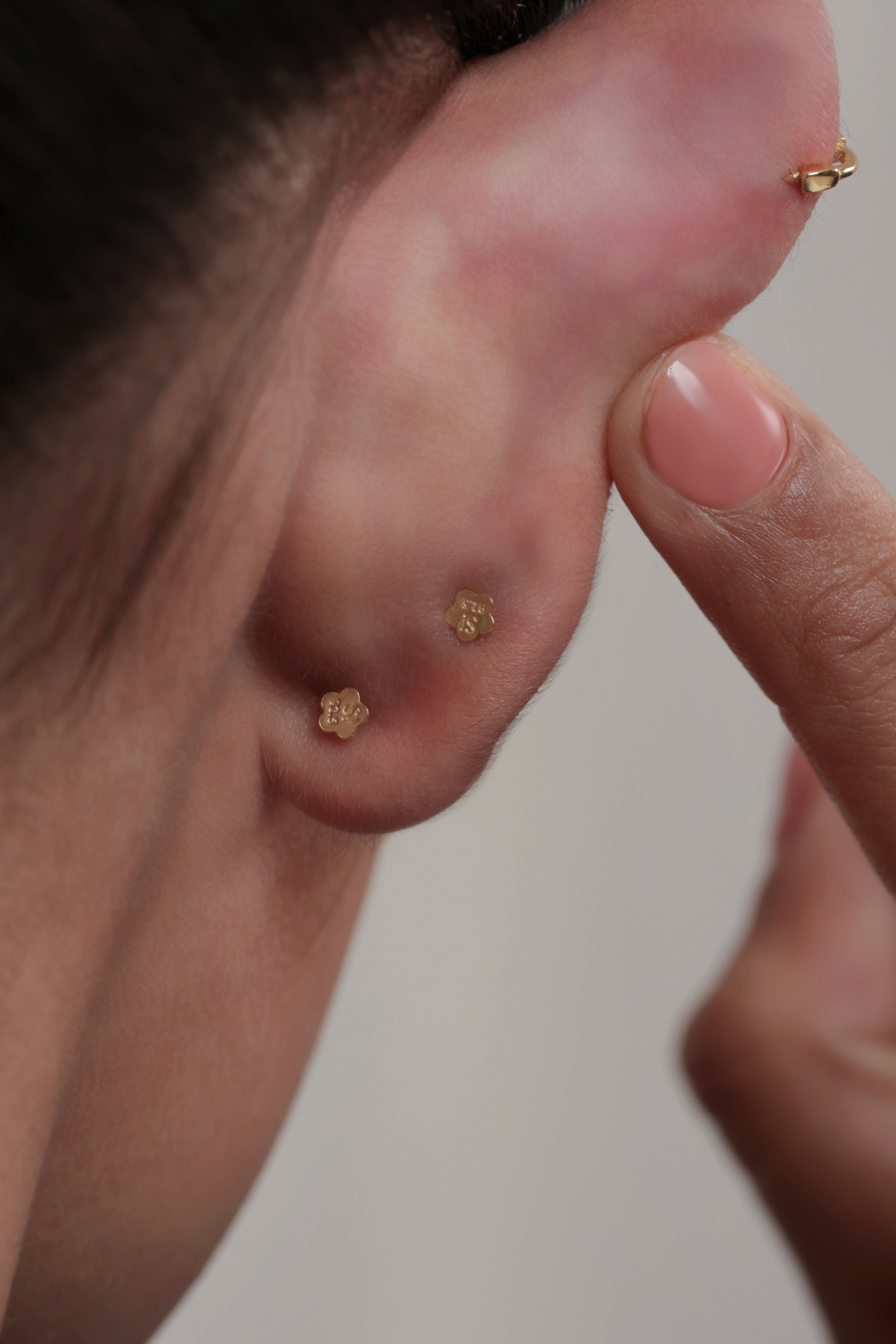 Heartline Stack – 14K Gold Plated Flat Back Studs