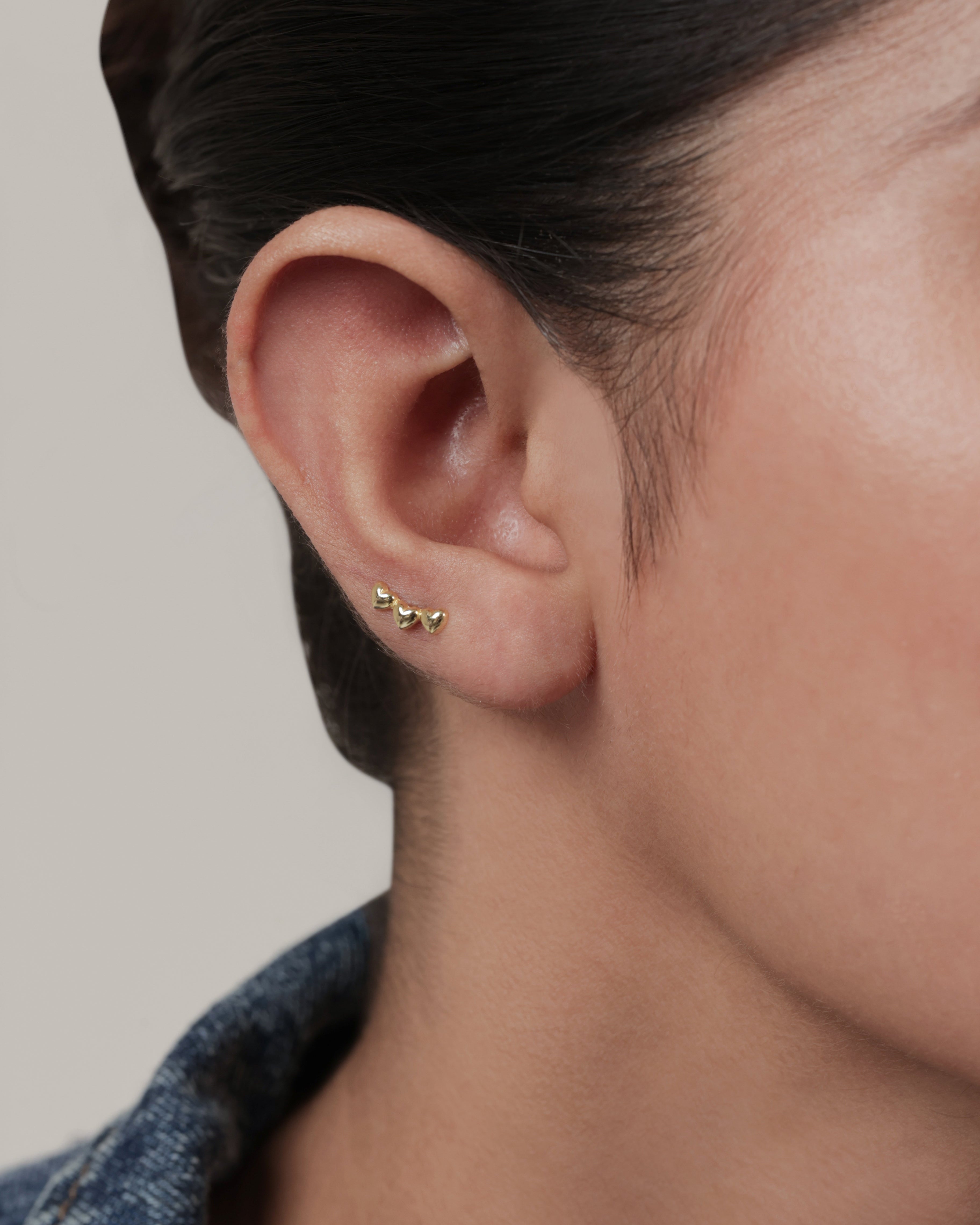 Heartline Stack – 14K Gold Plated Flat Back Studs