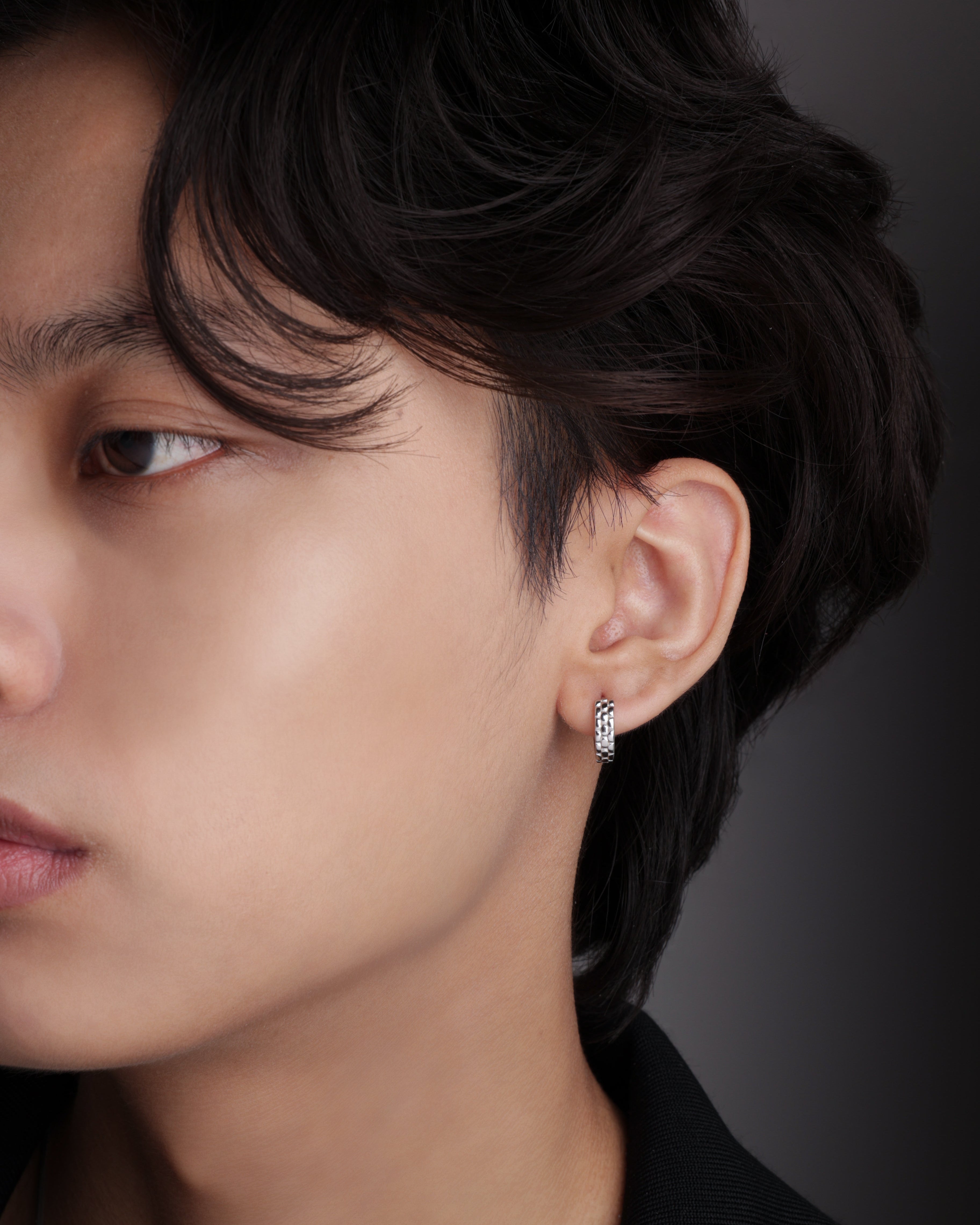 Silver Chunky Hoop Earrings