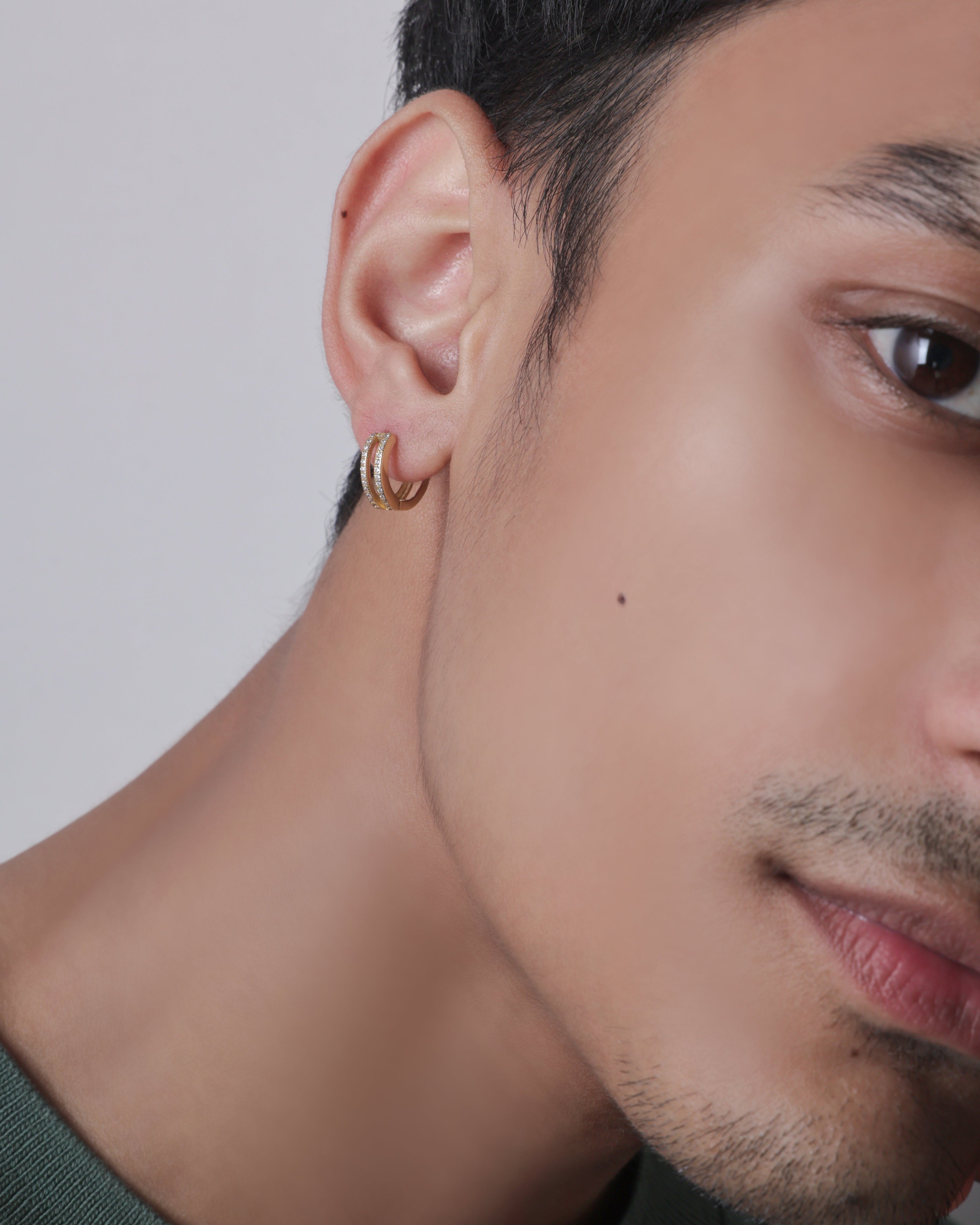 Twin Ring Hoop – Statement Earring