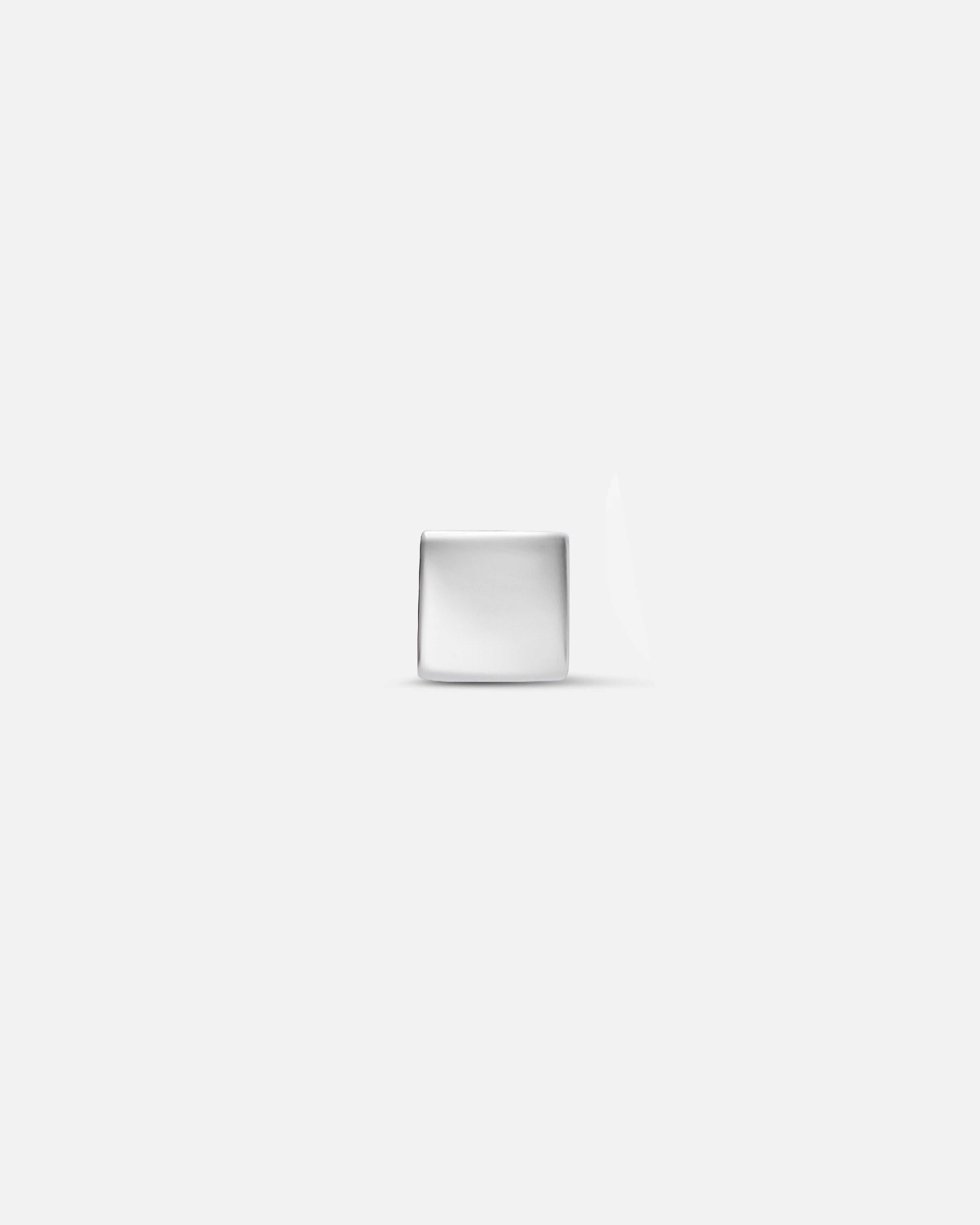 Silver Geometric Square Stud Men's Earrings