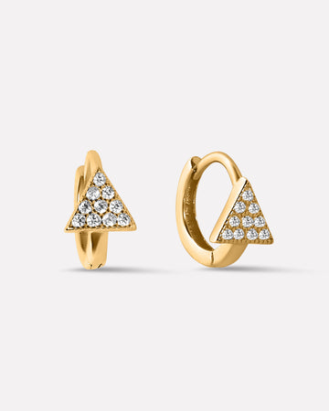Pave' Edge Huggee Hoop Earrings