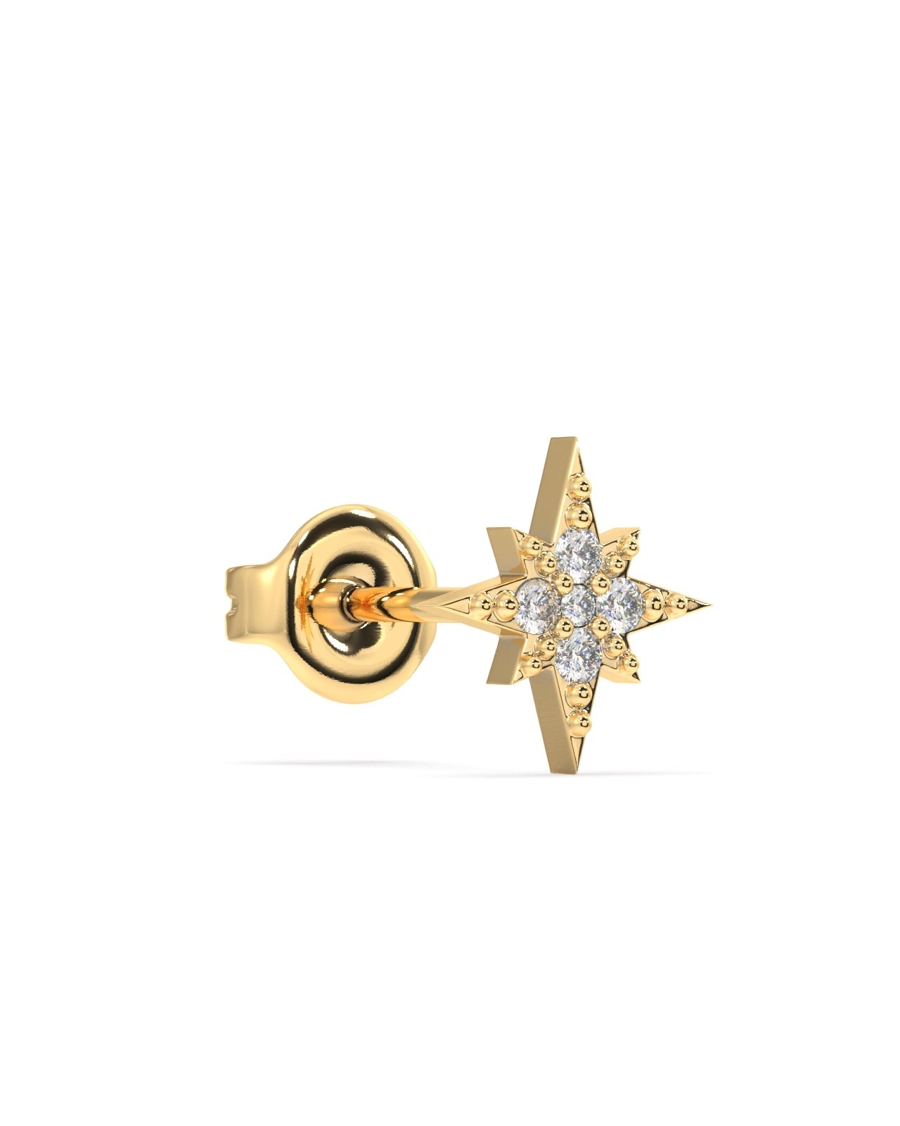 Star stud earrings with zircon