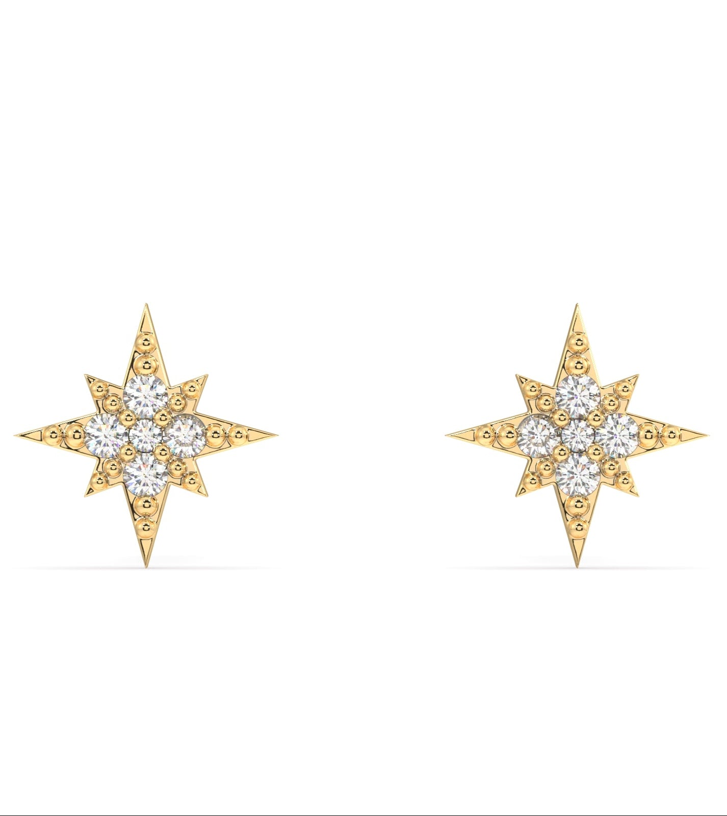 Star stud earrings with zircon
