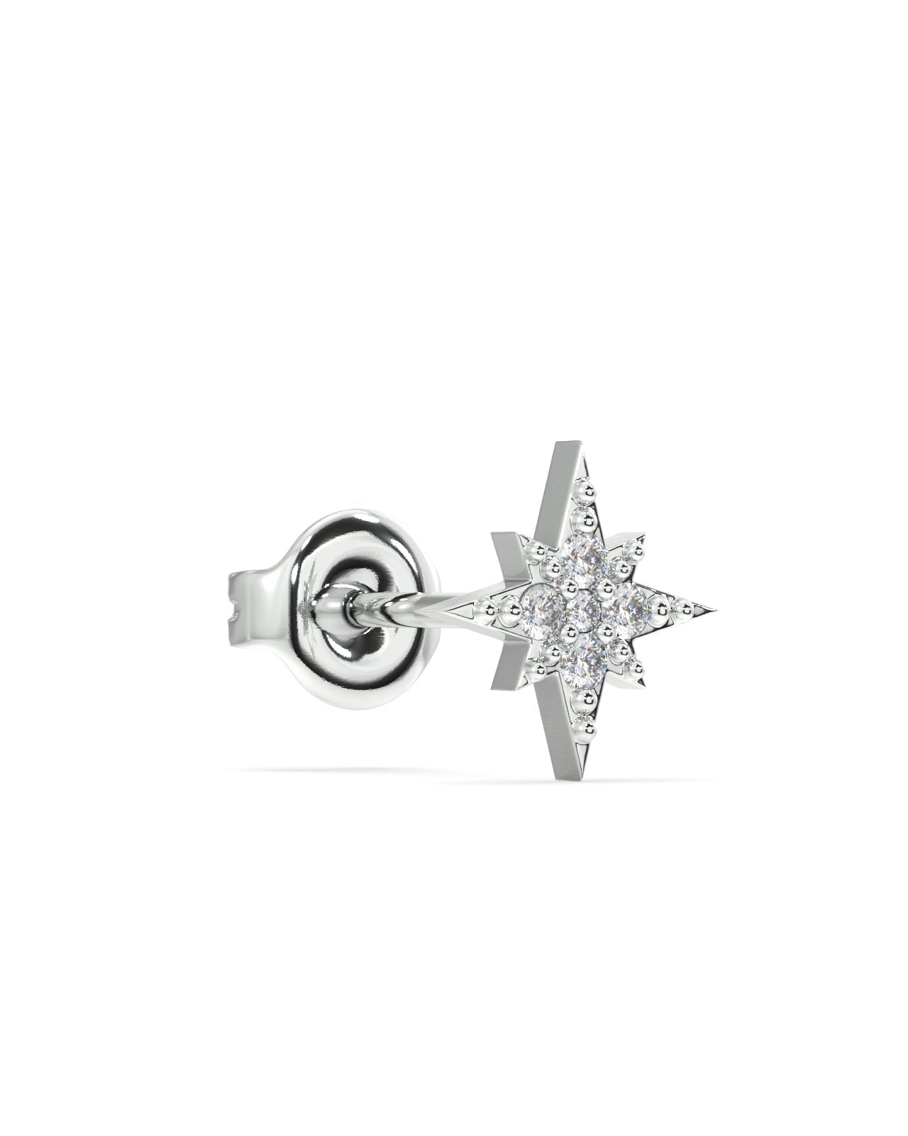 Star stud earrings with zircon