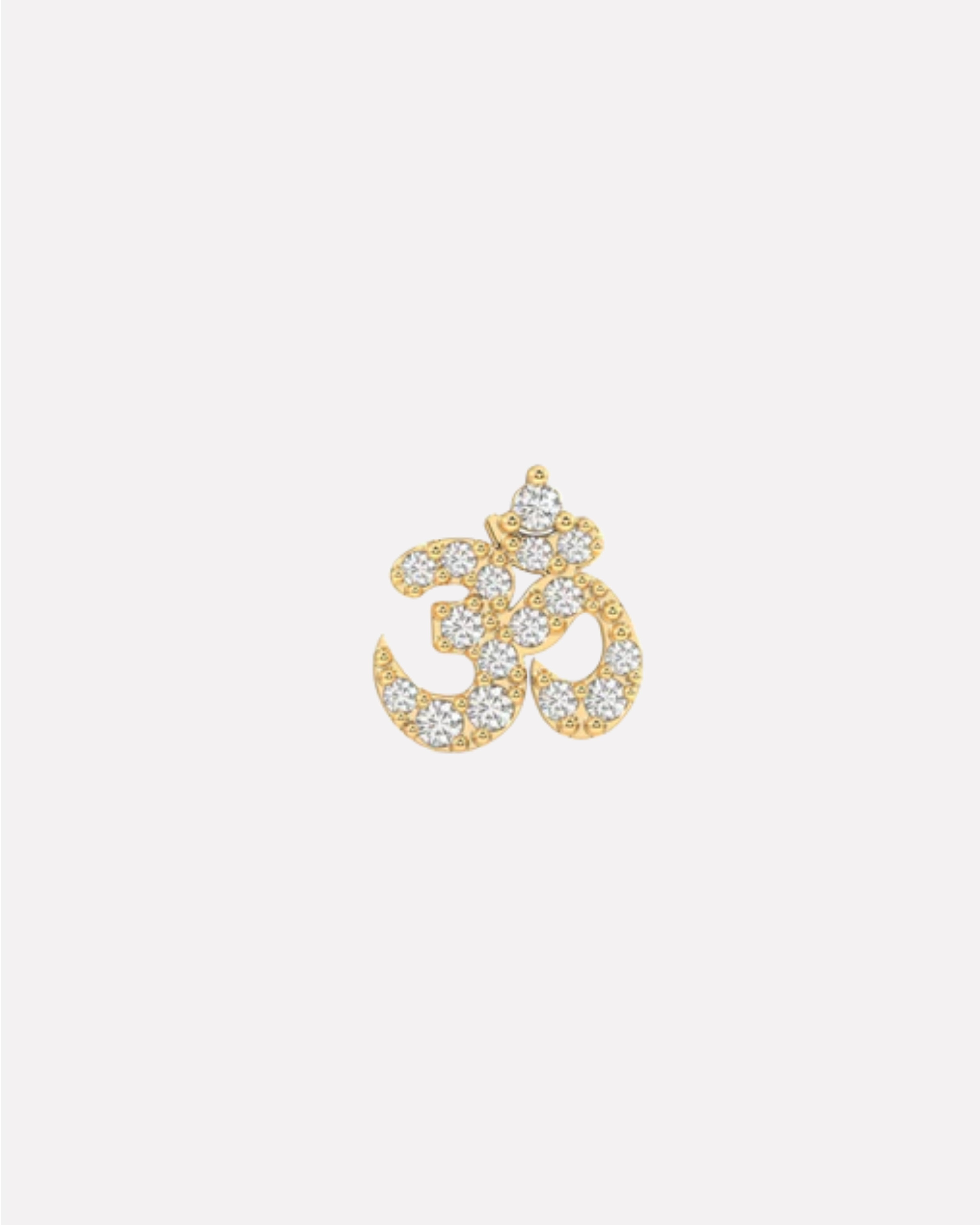 Om Symbol Silver Gold Plated Stud Earrings For Men's
