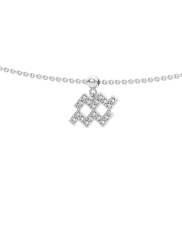 Aquarius Stone Pave Zodiac Necklace