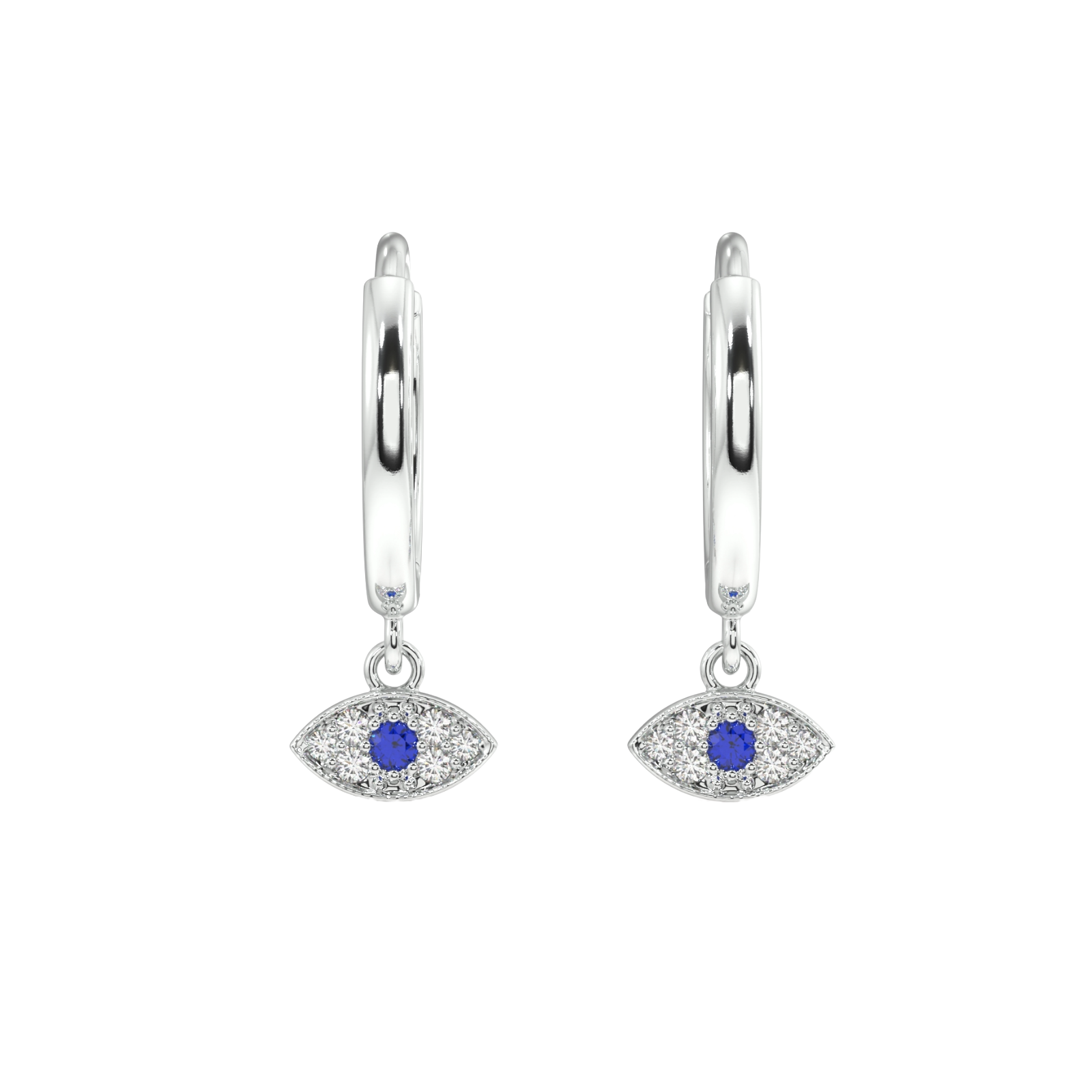 Evil Eye Charm Hoops