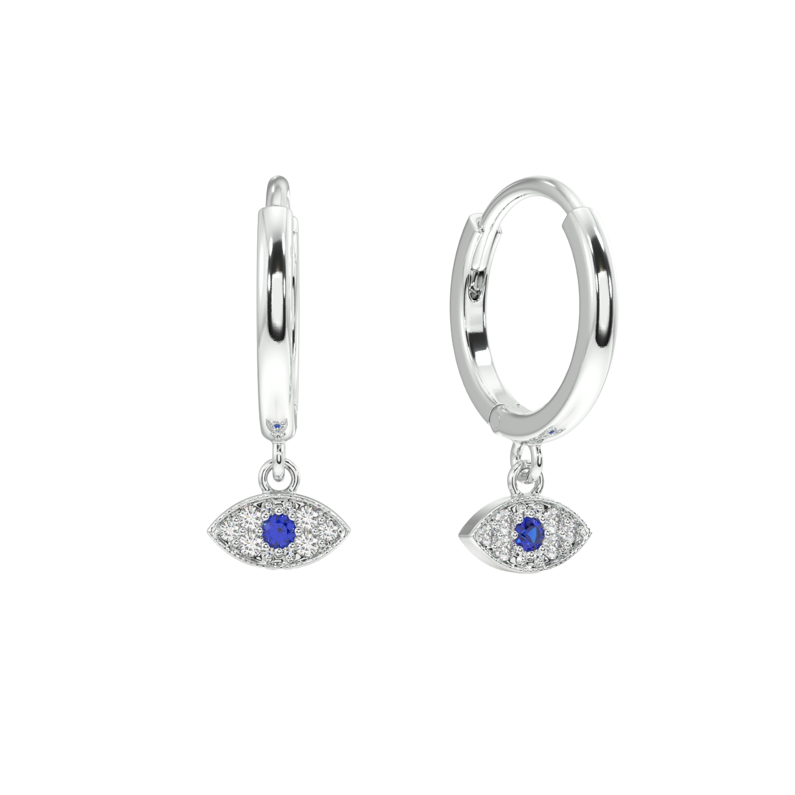Evil Eye Charm Hoops