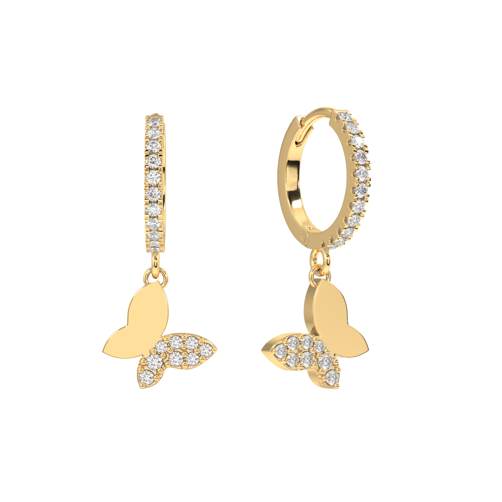Slant' butterfly charm hoop
