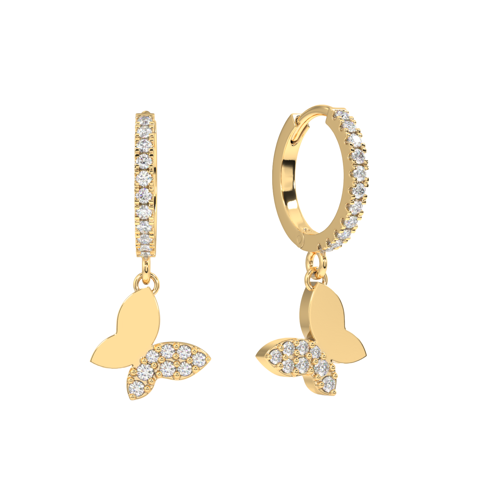 Slant' butterfly charm hoop