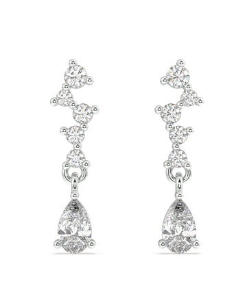 Classic Zirconia Asymmetry Stud Earrings