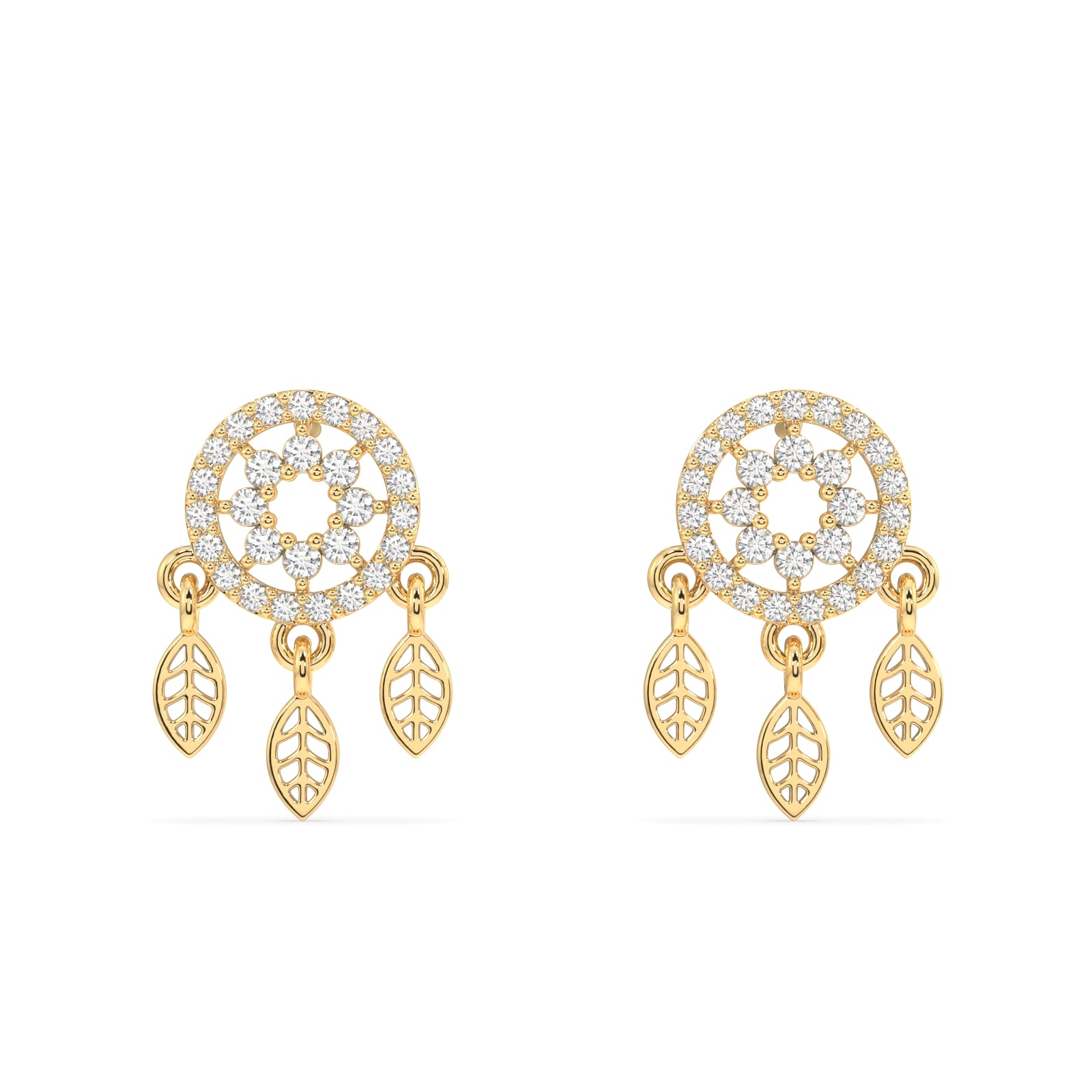 Dreamcatcher Stud Earrings - 18K Gold Plated