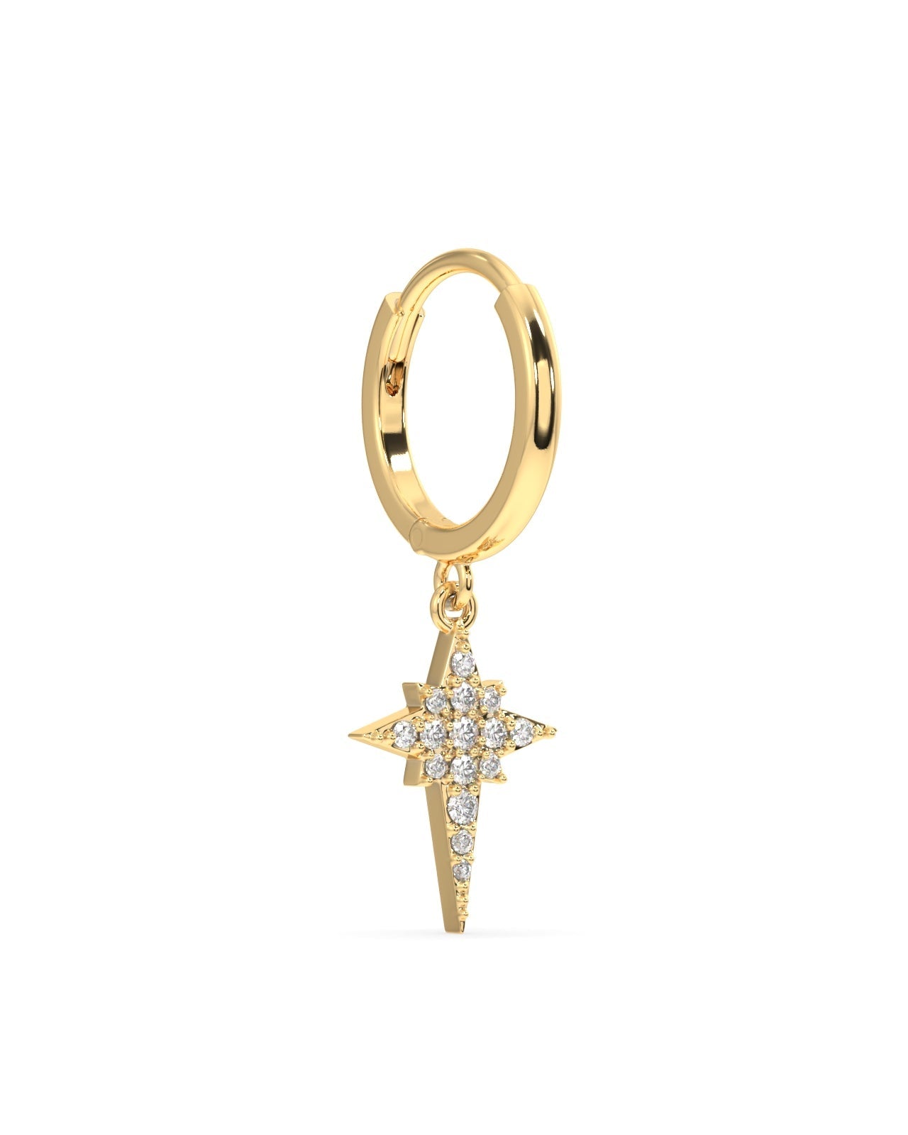 "Long Star Hoop Earrings on Display - Celestial-Inspired Jewelry Showcase"