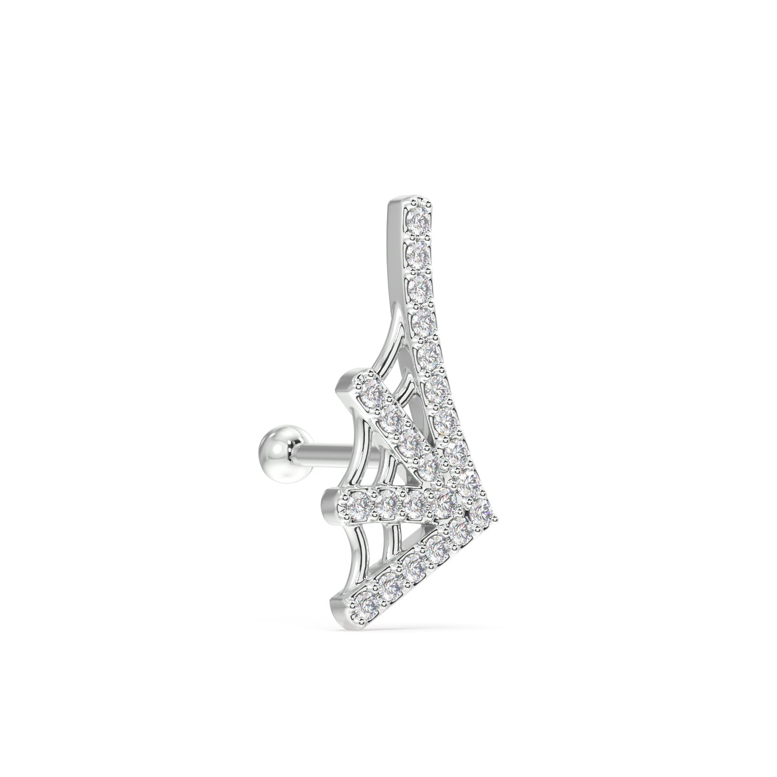 Zirconia web spread stud earring set