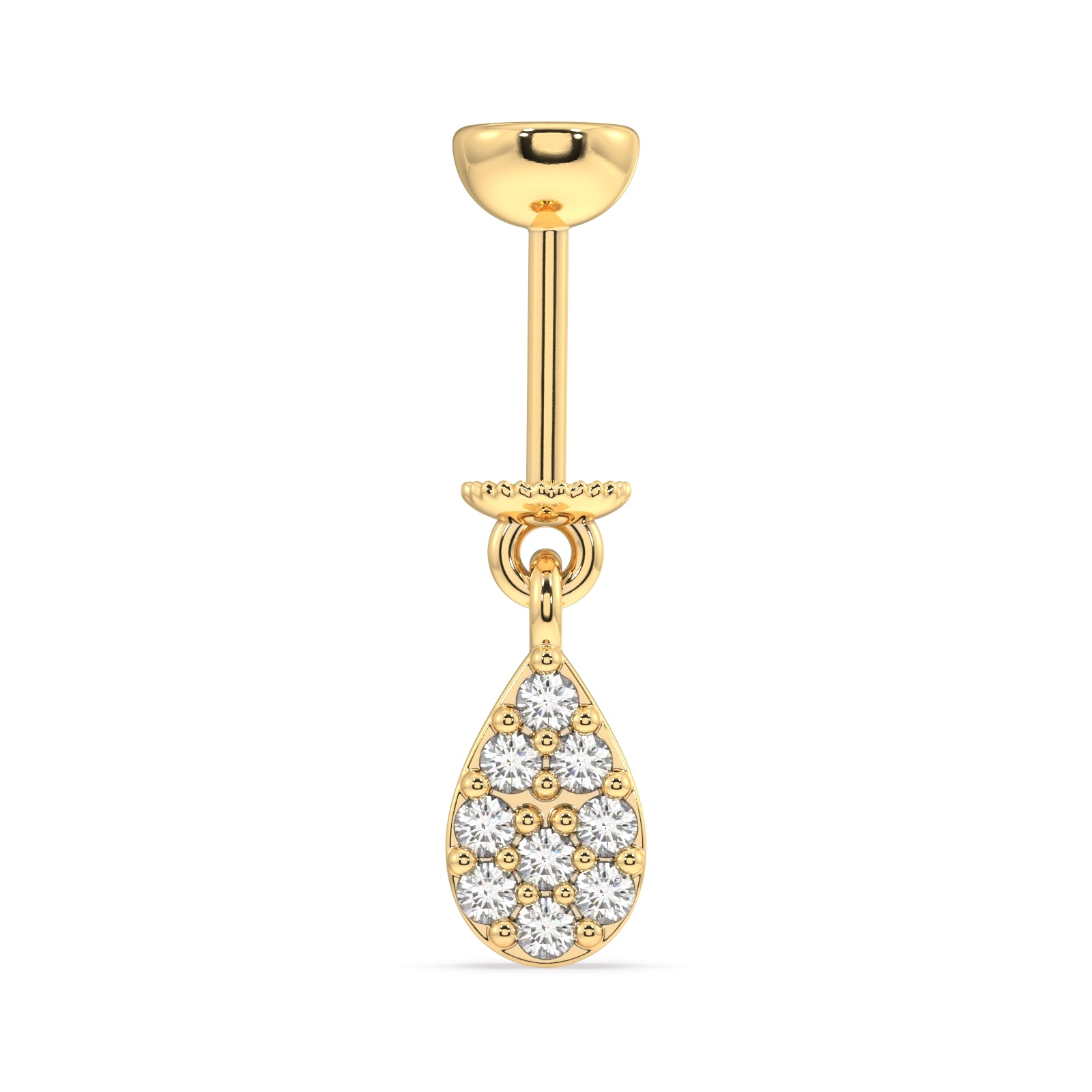 Cubiz zirconia drop - Screw Helix Hanging - 14k gold plated