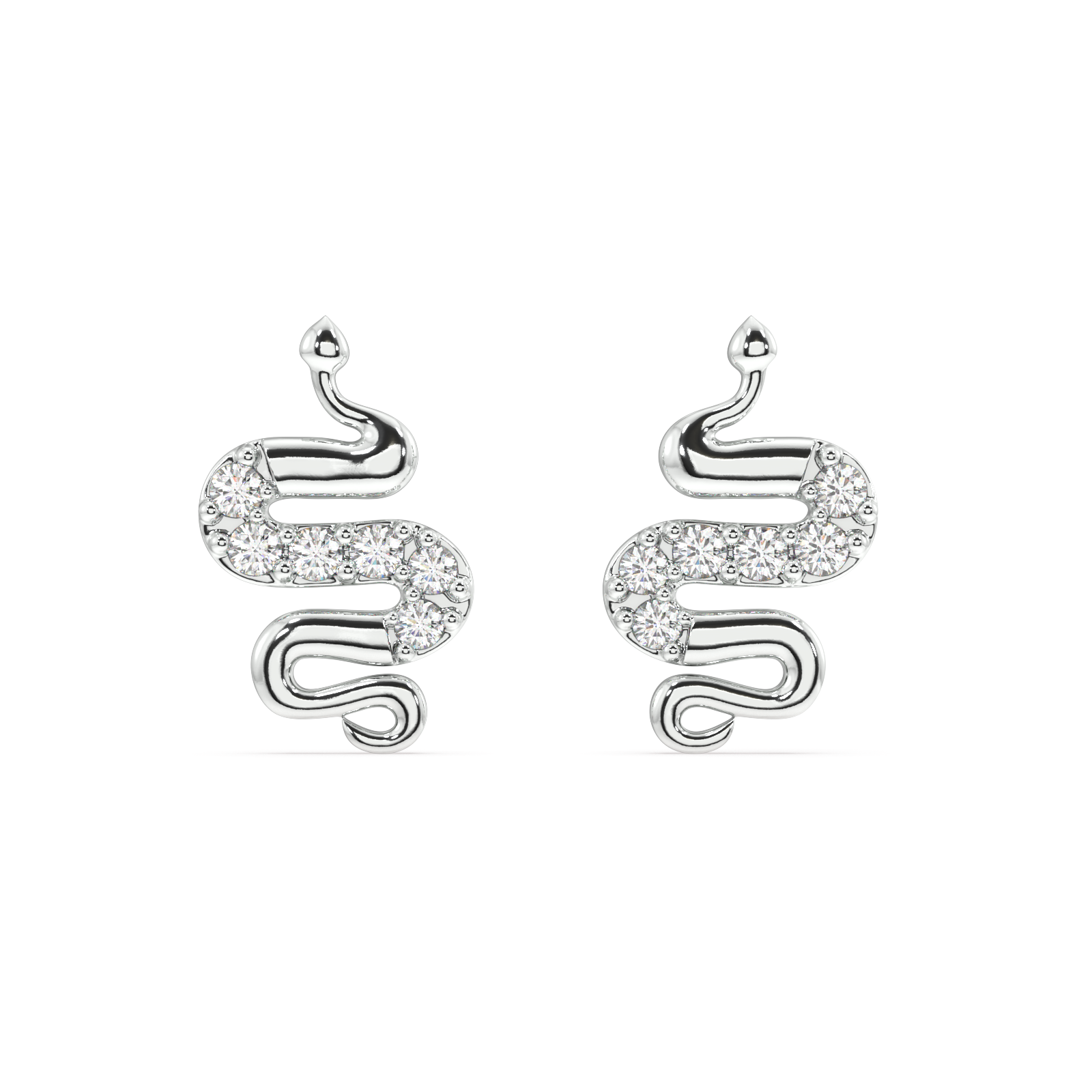 Serpenti-cz snake stud pair