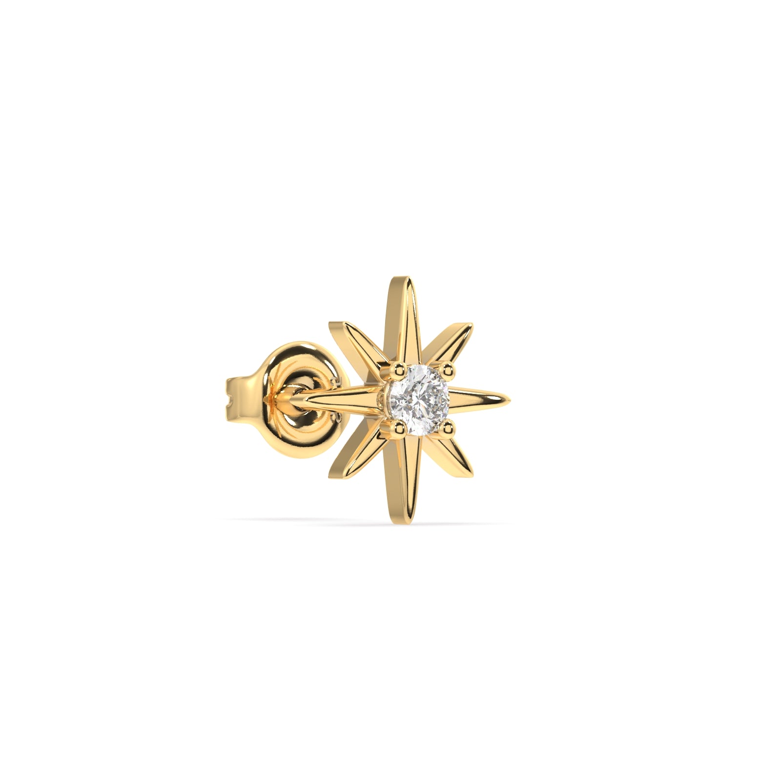 Zirconia with dainty sunrays stud earring - Pair