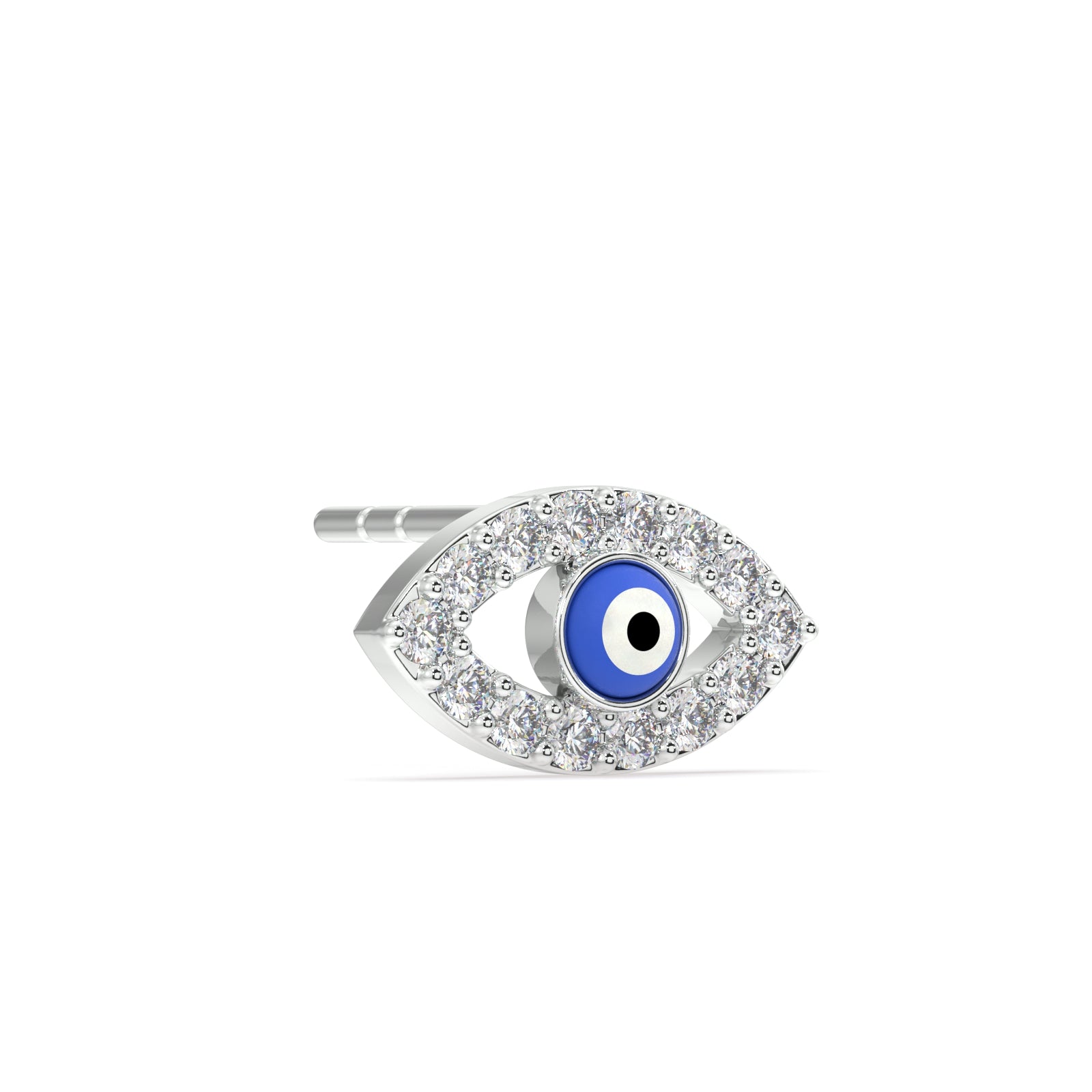 Enamel evil eye stud pair