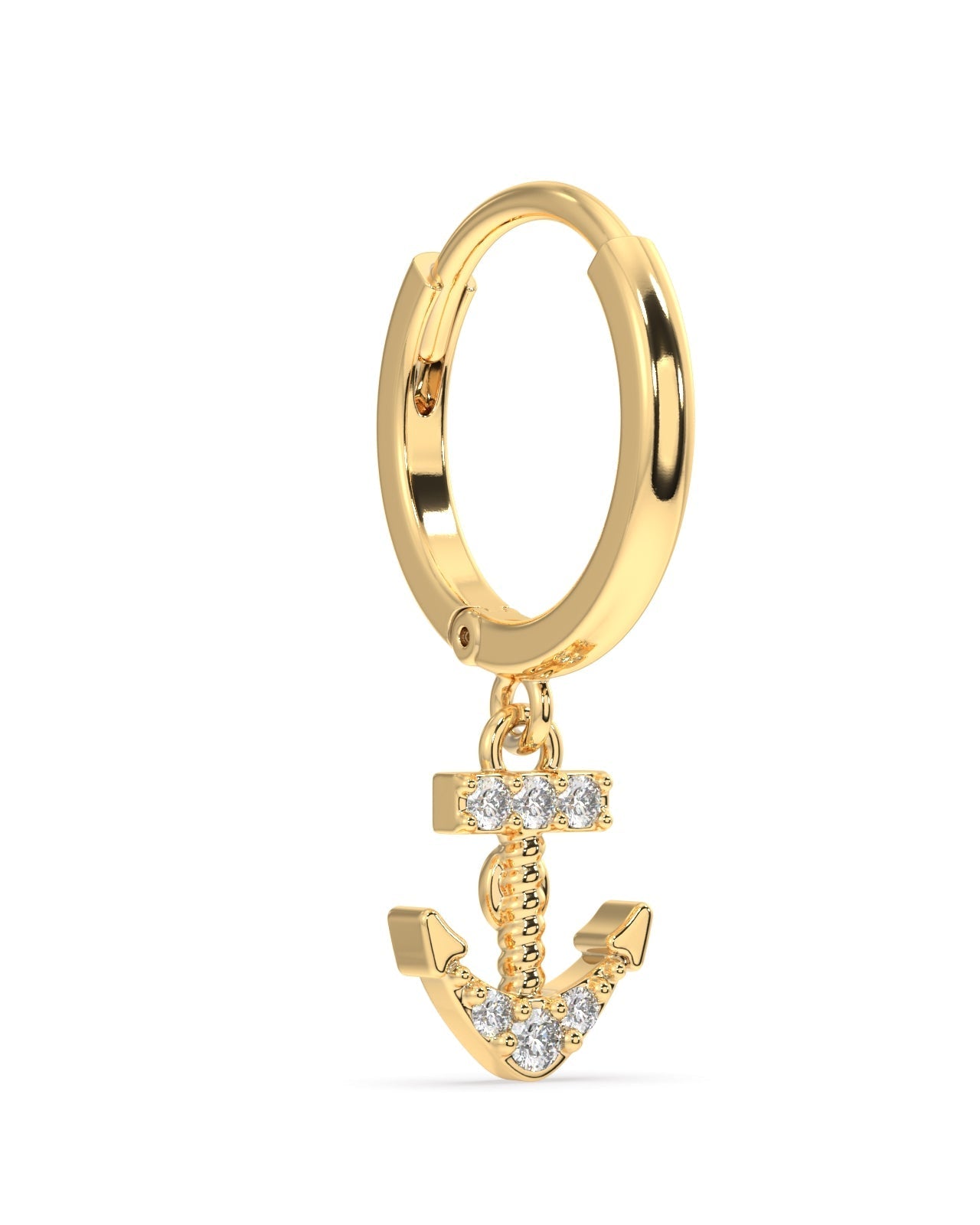 Anchor charm hoop - Pair