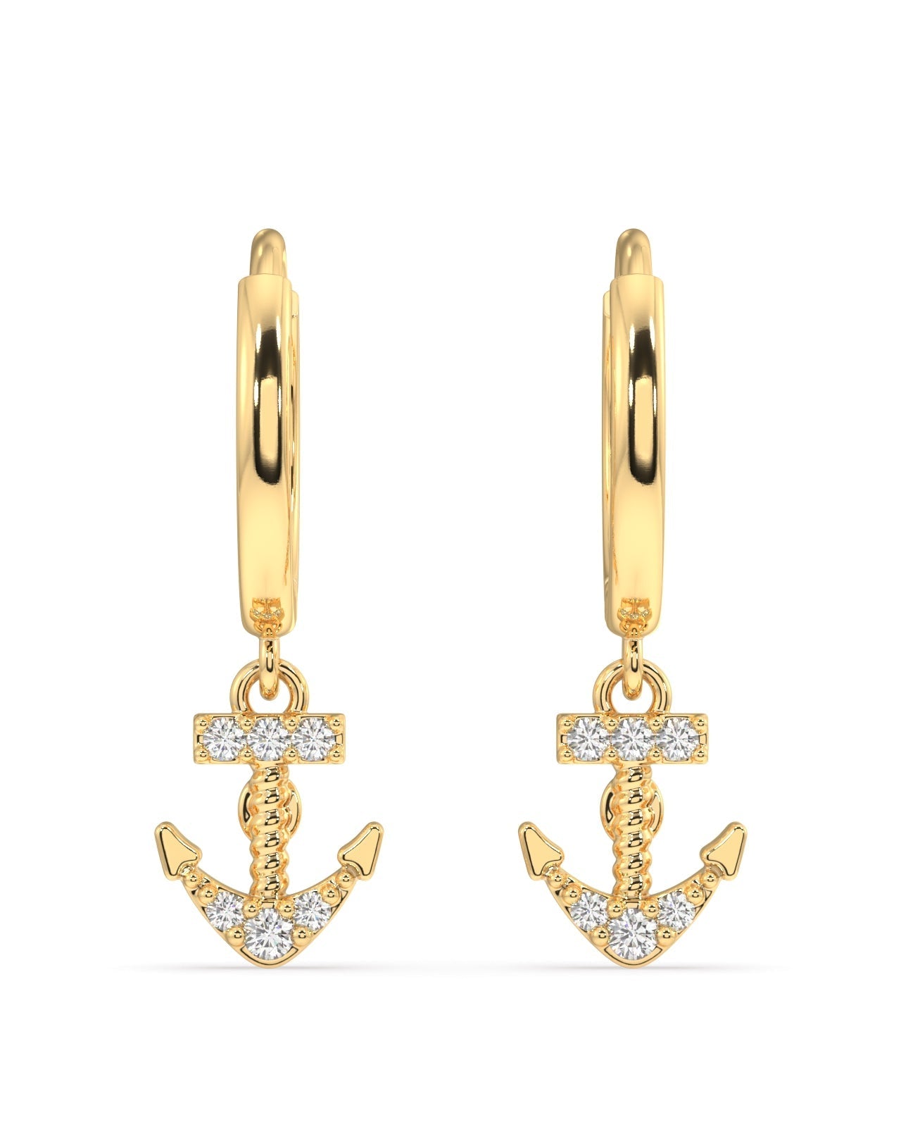 Anchor charm hoop - Pair