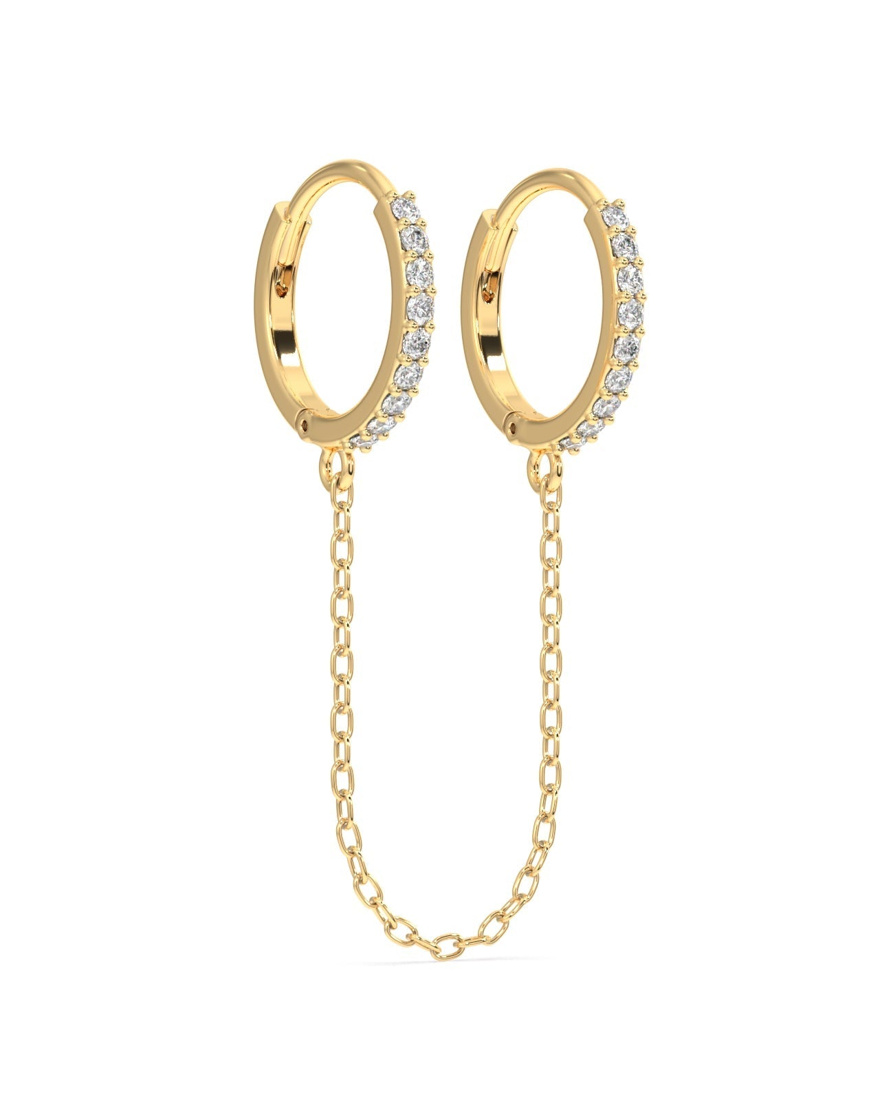 Connecting chain zircon hoops