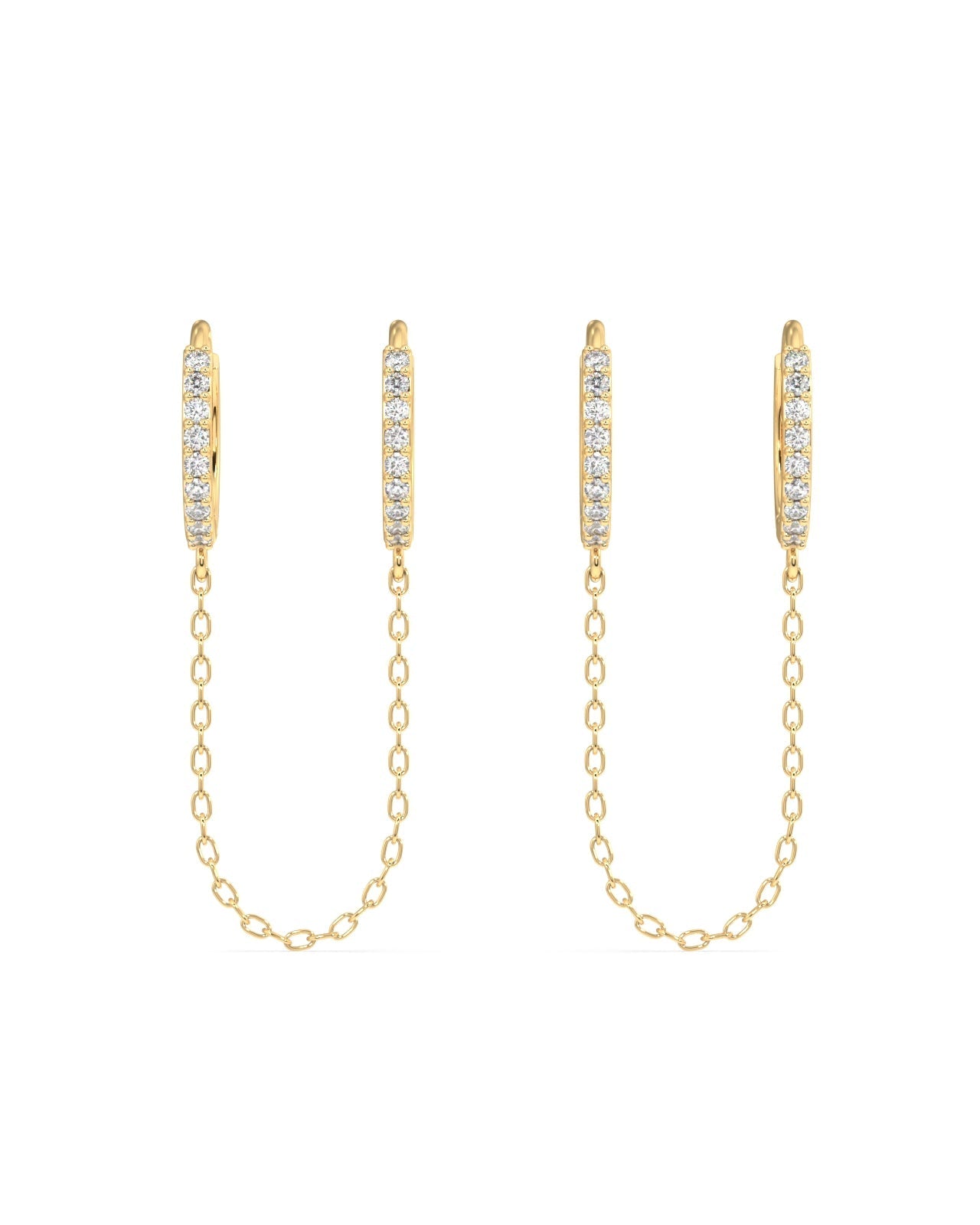 Connecting chain zircon hoops