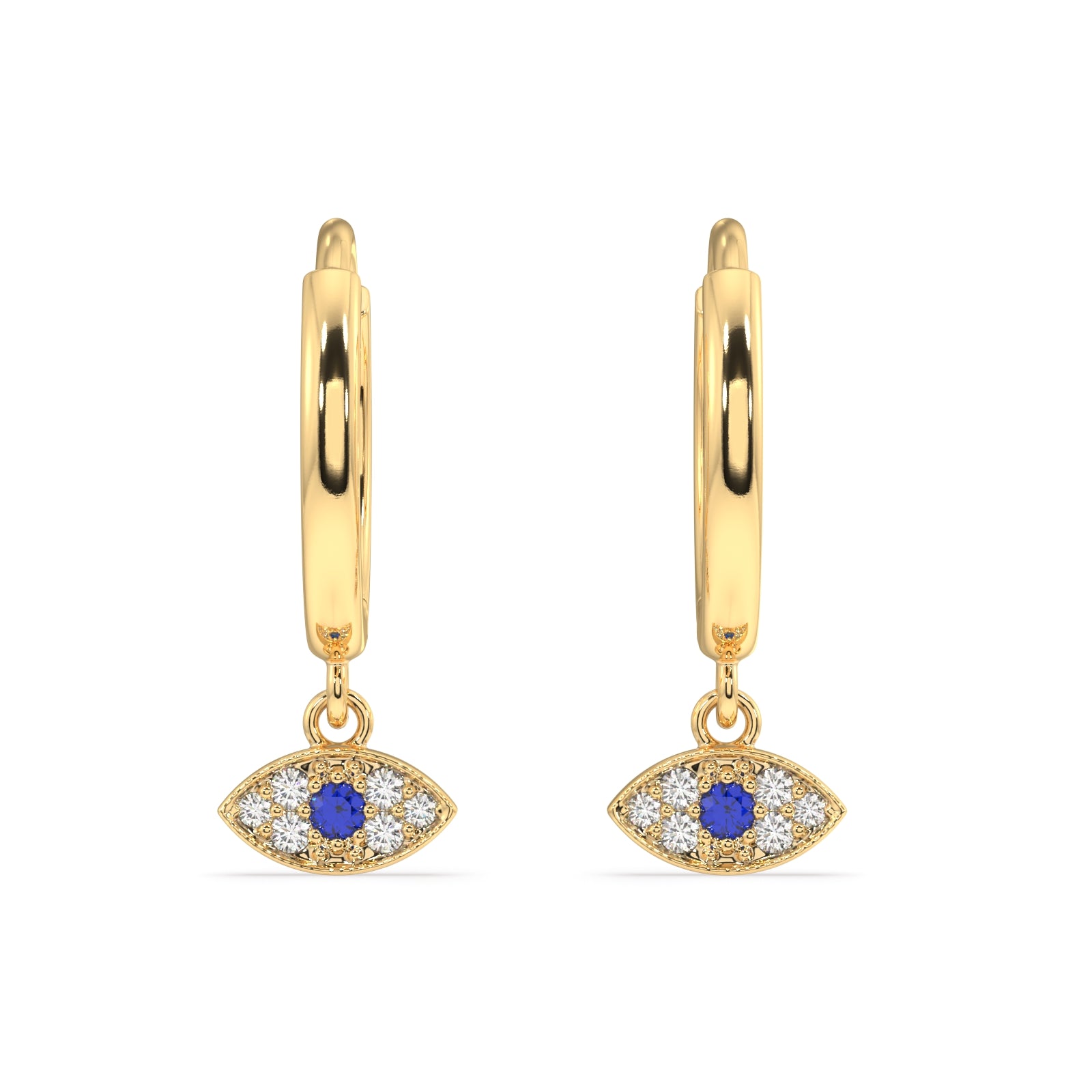 Evil Eye Charm Hoops