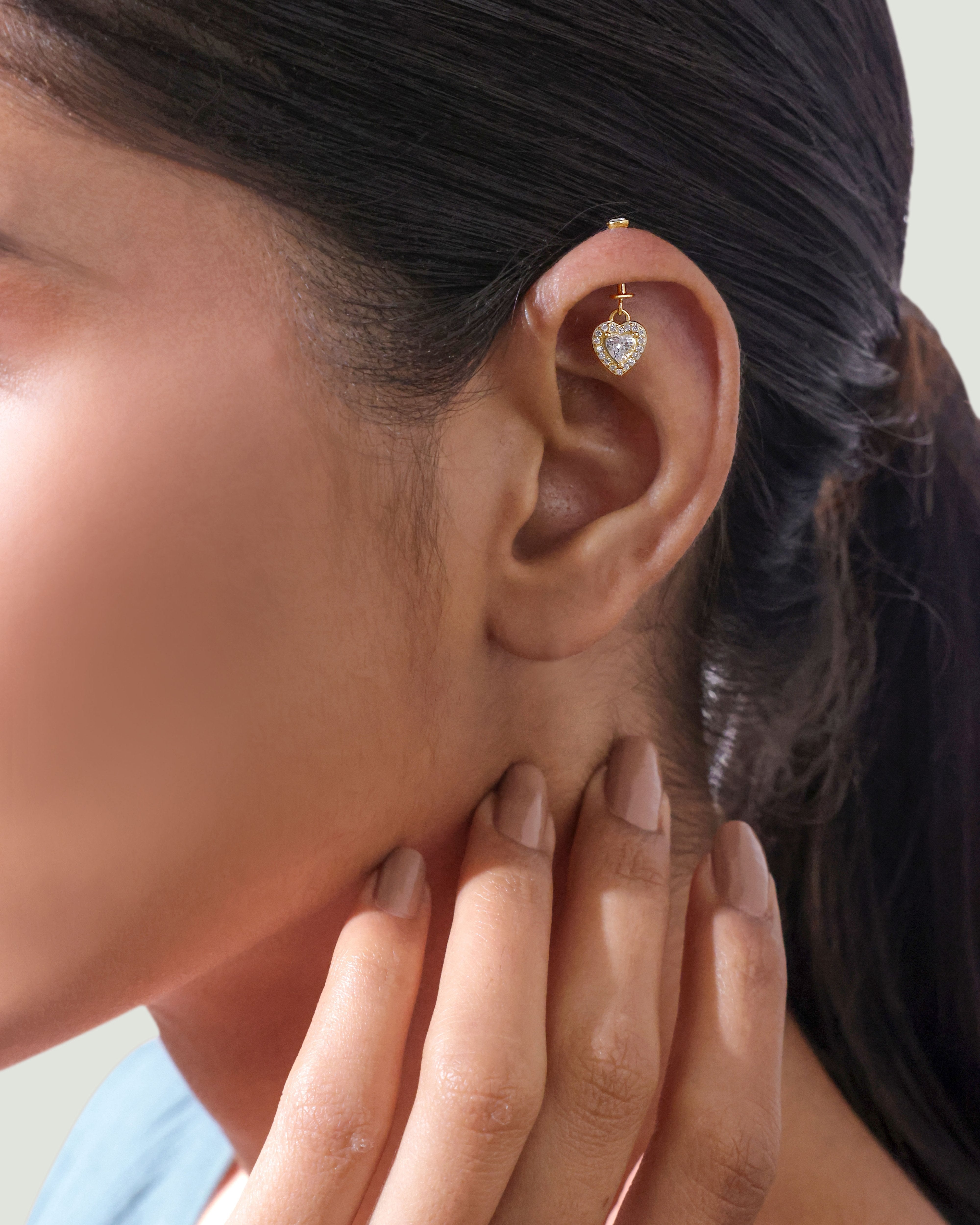 Solitaire Heart Helix Hanging