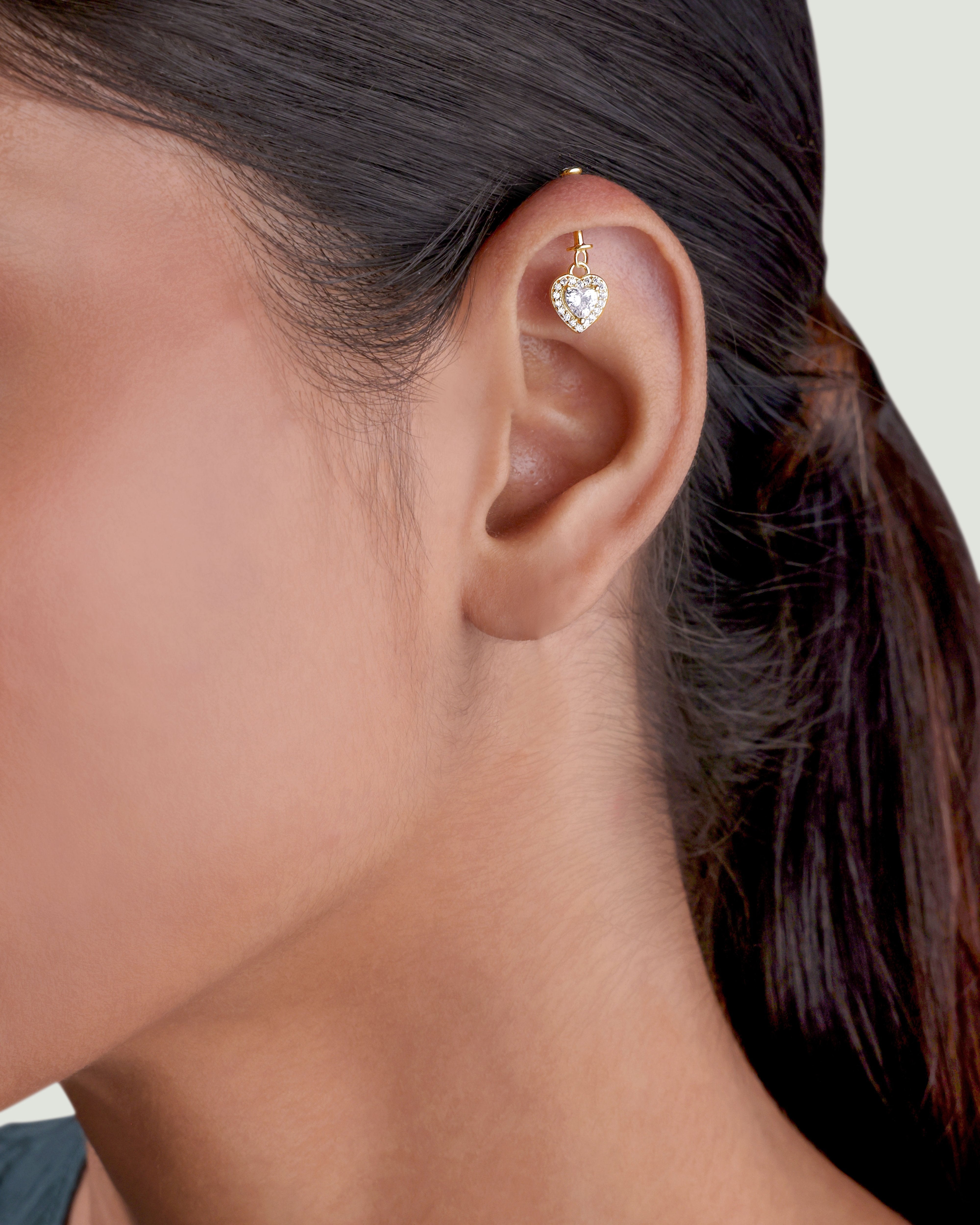 Solitaire Heart Helix Hanging