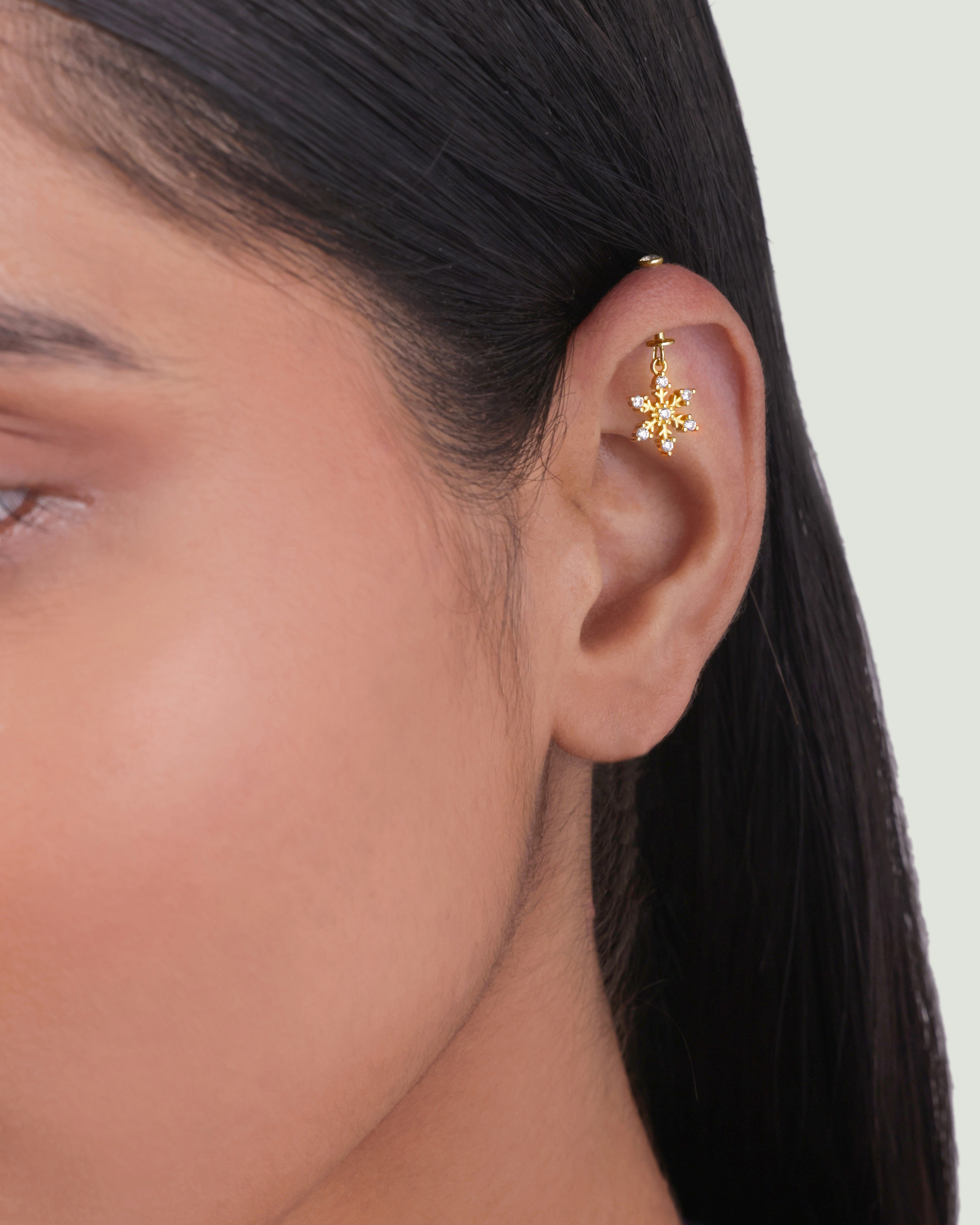 'Ice on ear' Snowflake - screw Helix Hanging