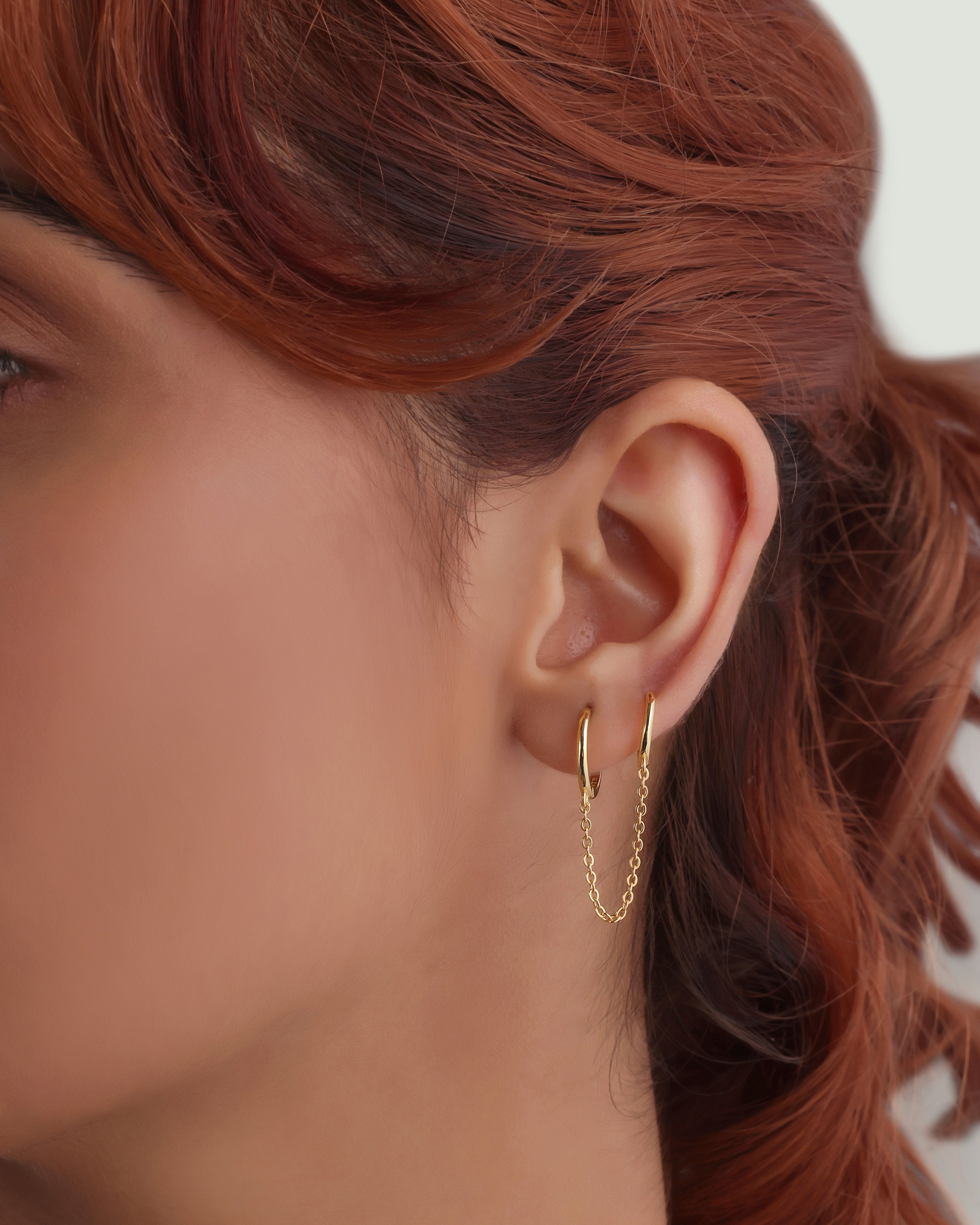 Chain connector essential hoops - 18K Gold Plated