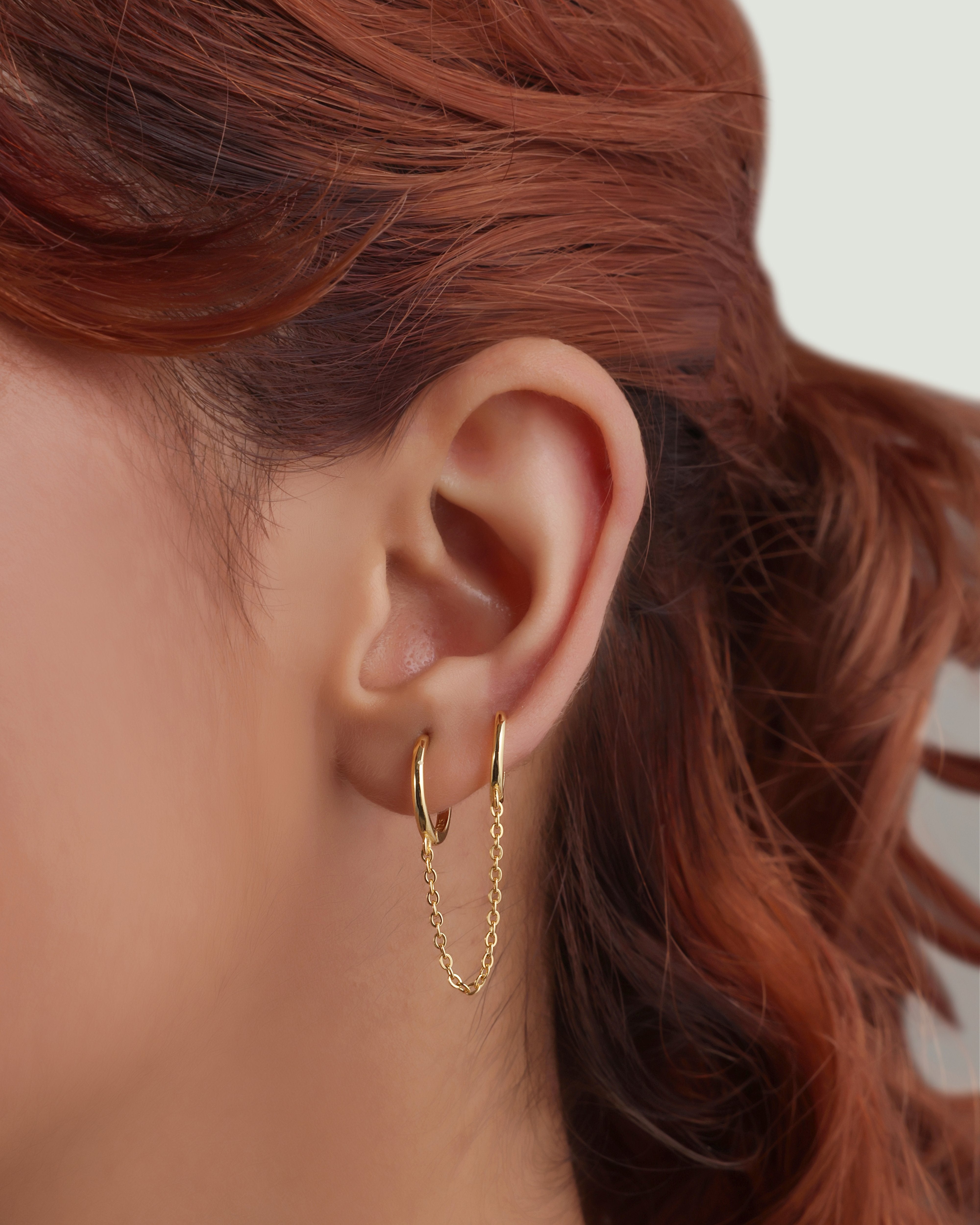 Chain connector essential hoops - 18K Gold Plated